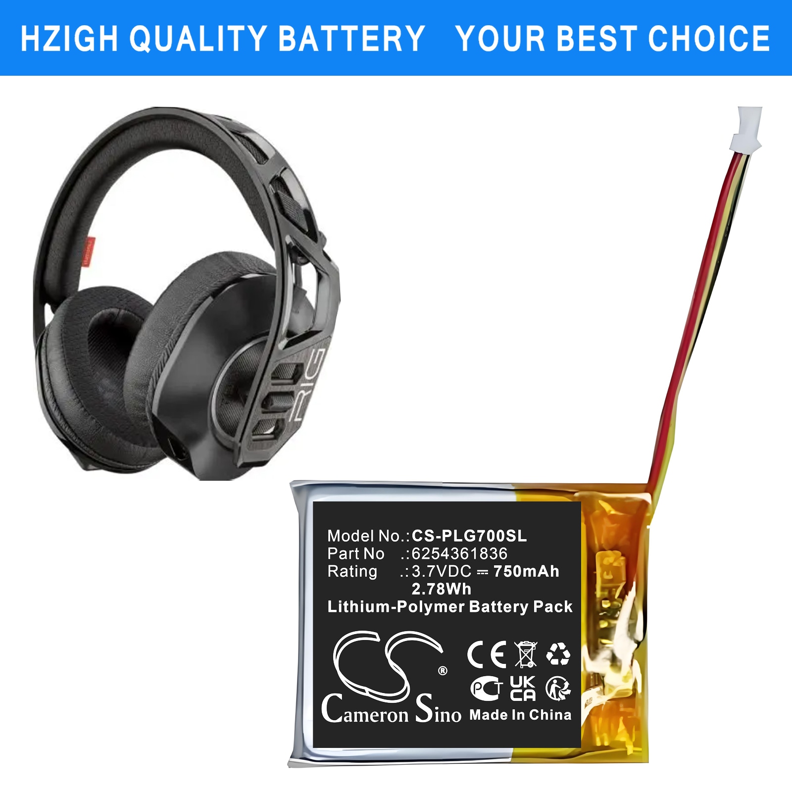 Batteri till Trådlöst headset för Philips Fidelio L3 Flagship Wireless Headphones