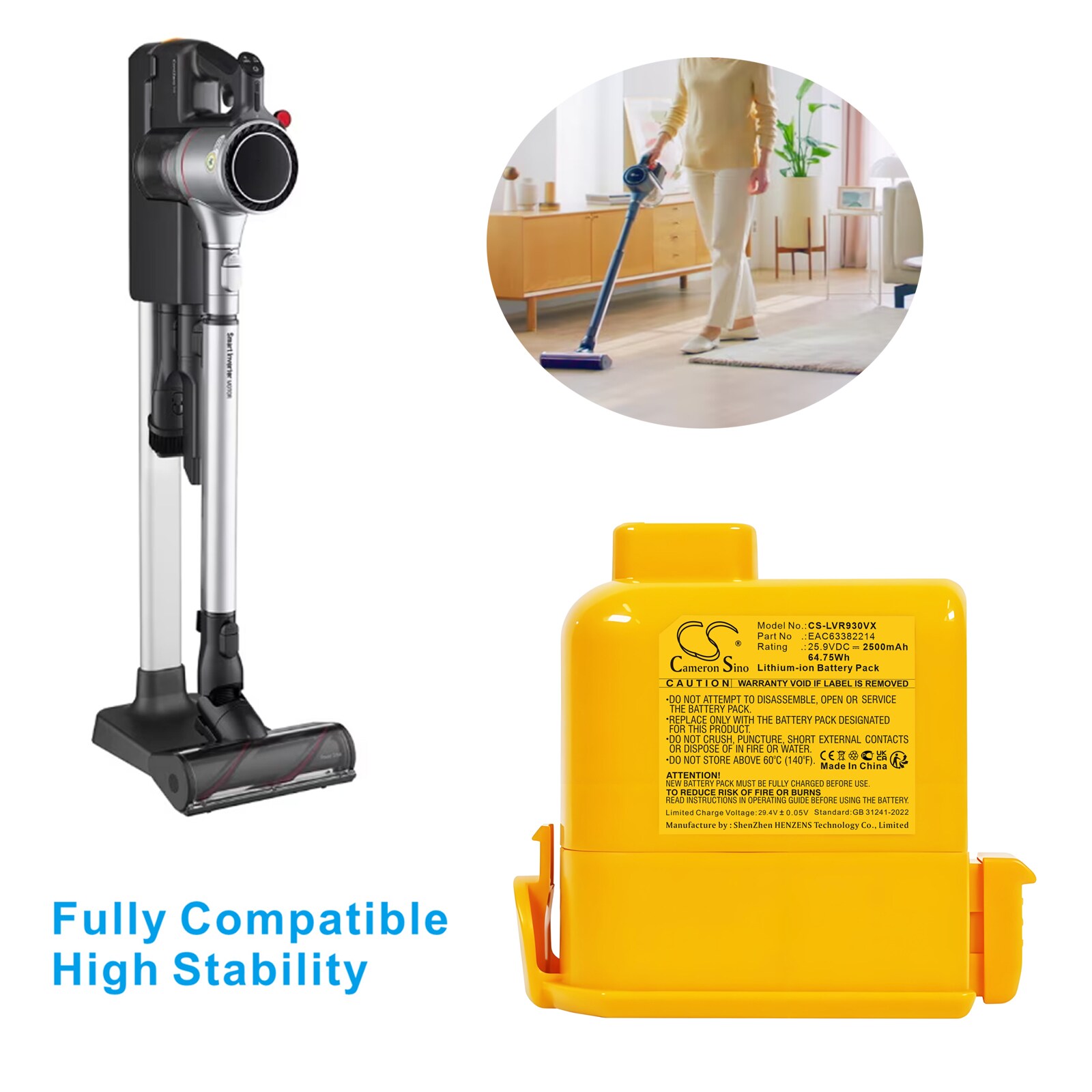 Batteri till Vakuum för LG A9K-CORE1S, A9Komp, CordZero A9S m.fl.