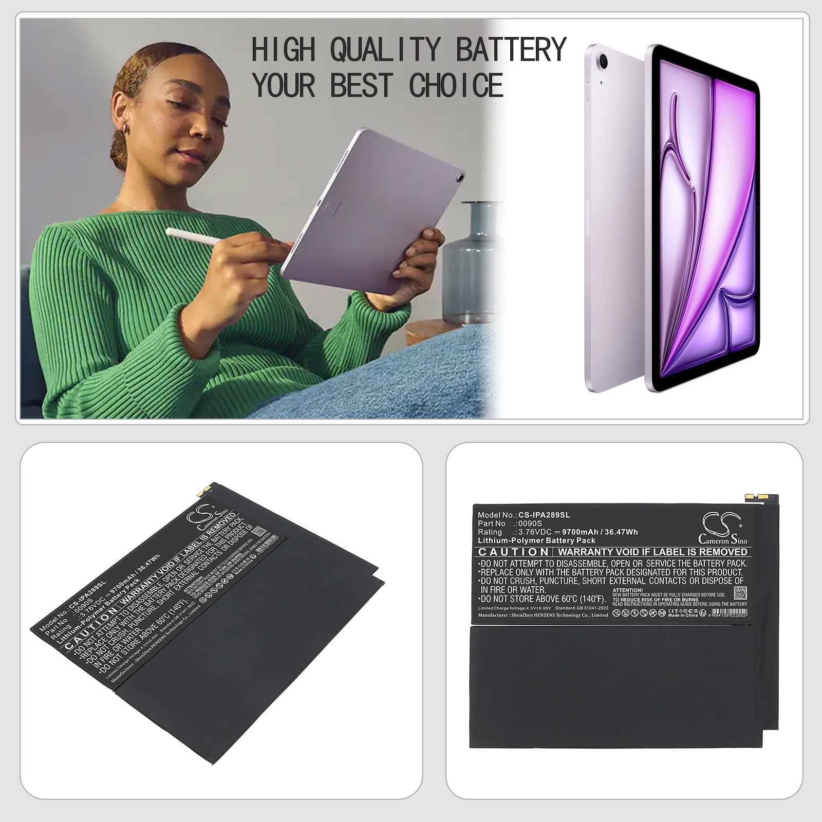 Batteri till Tablett för Apple A2898, A2899, A2900 m.fl.