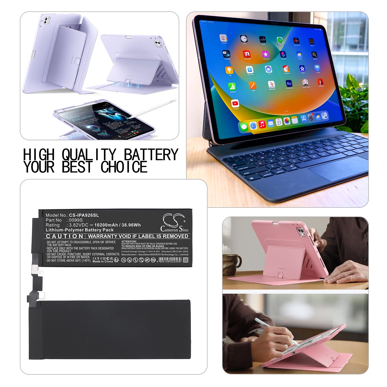 Batteri till Tablett för Apple A2925, A2926, A3007 m.fl.