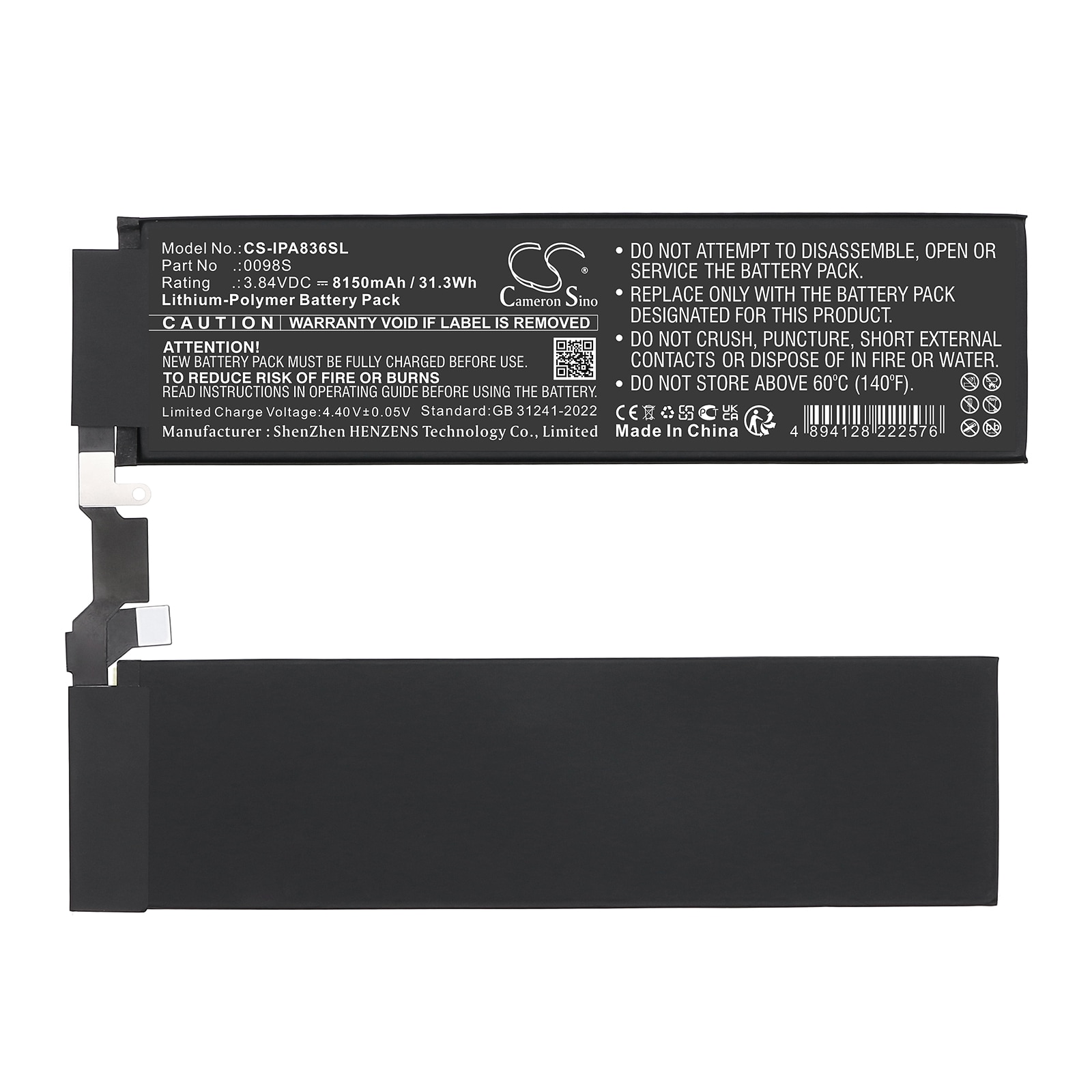 Batteri till Tablett för Apple A2836, A2837, A3006 m.fl.