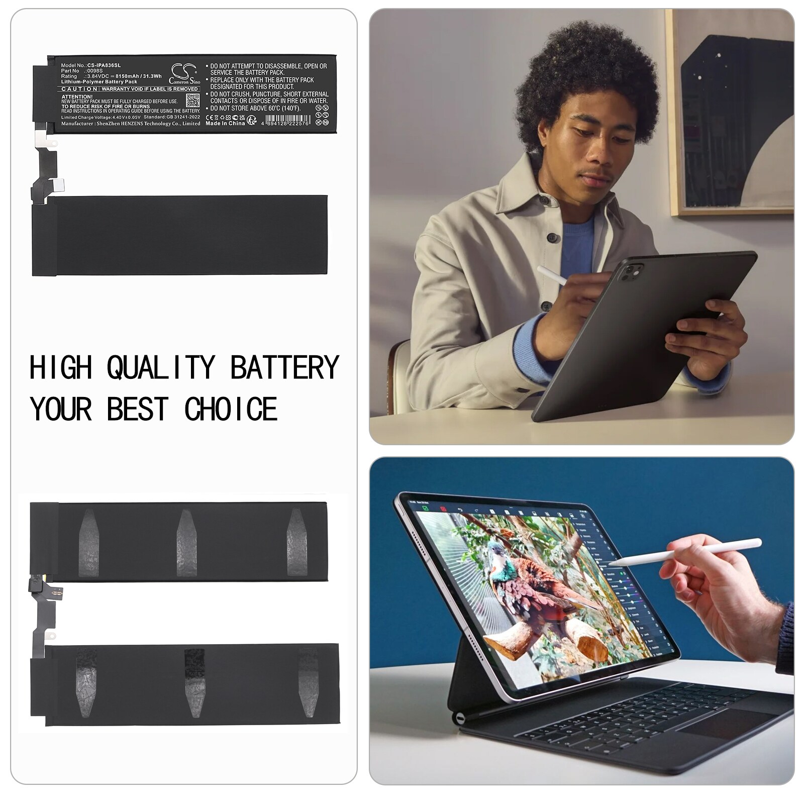Batteri till Tablett för Apple A2836, A2837, A3006 m.fl.