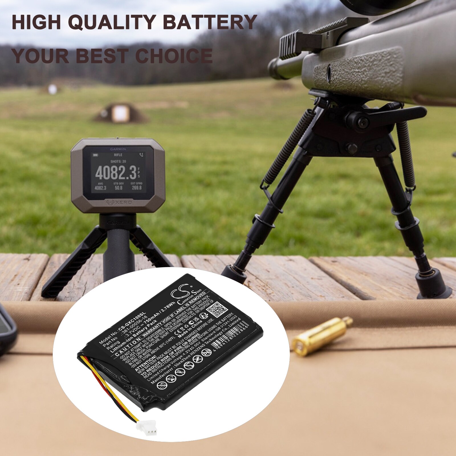 Batteri till Utrustning, undersökning, test för Garmin 0100261810