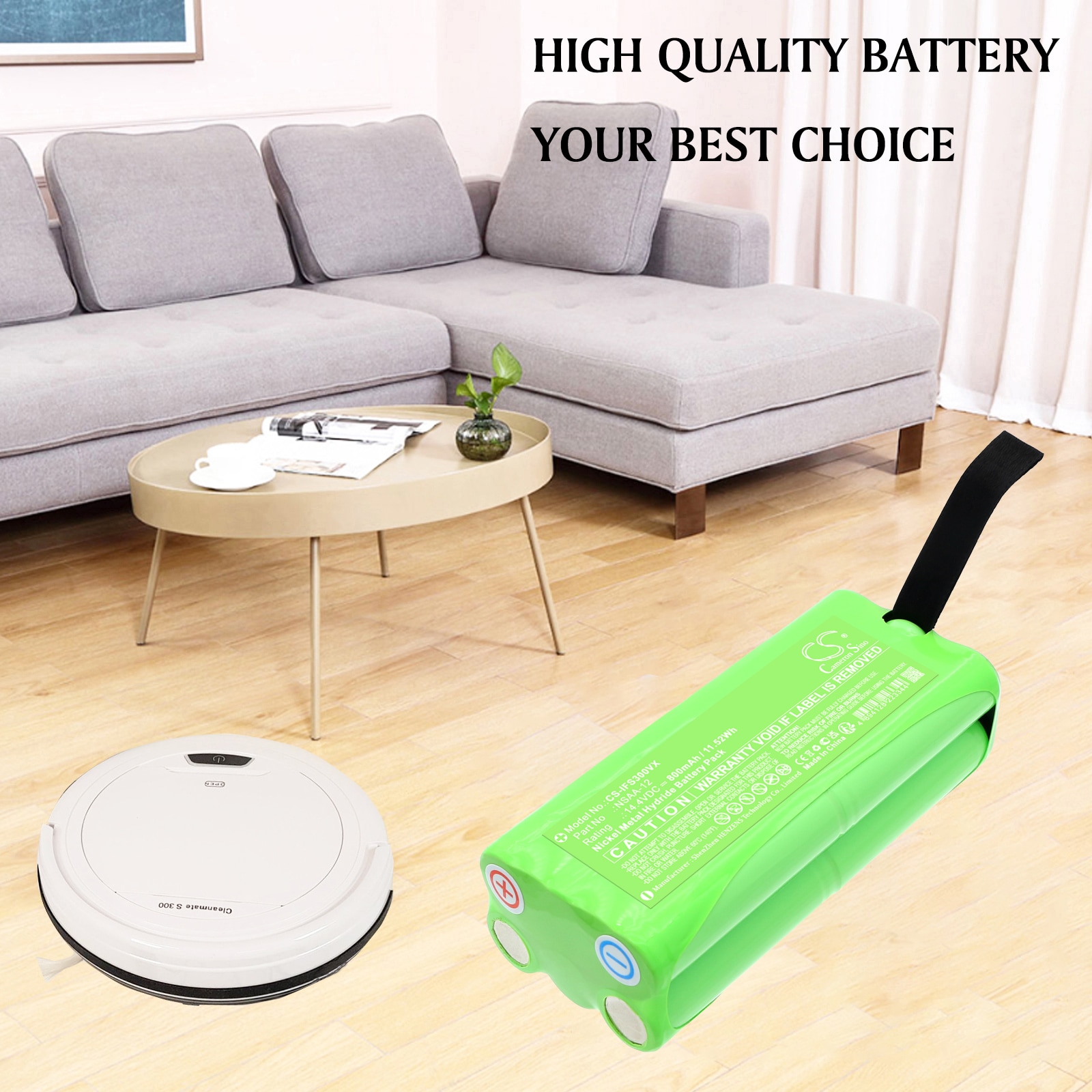 Batteri till Vakuum för Infinuvo Cleanmate S300, Cleanmate S400