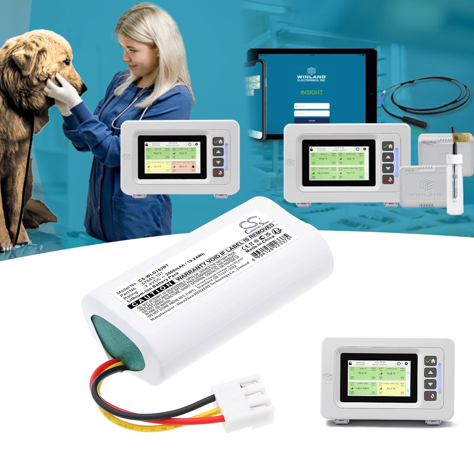 Batteri till Larmsystem för Winland D-011-0183, EAPro-GTWY