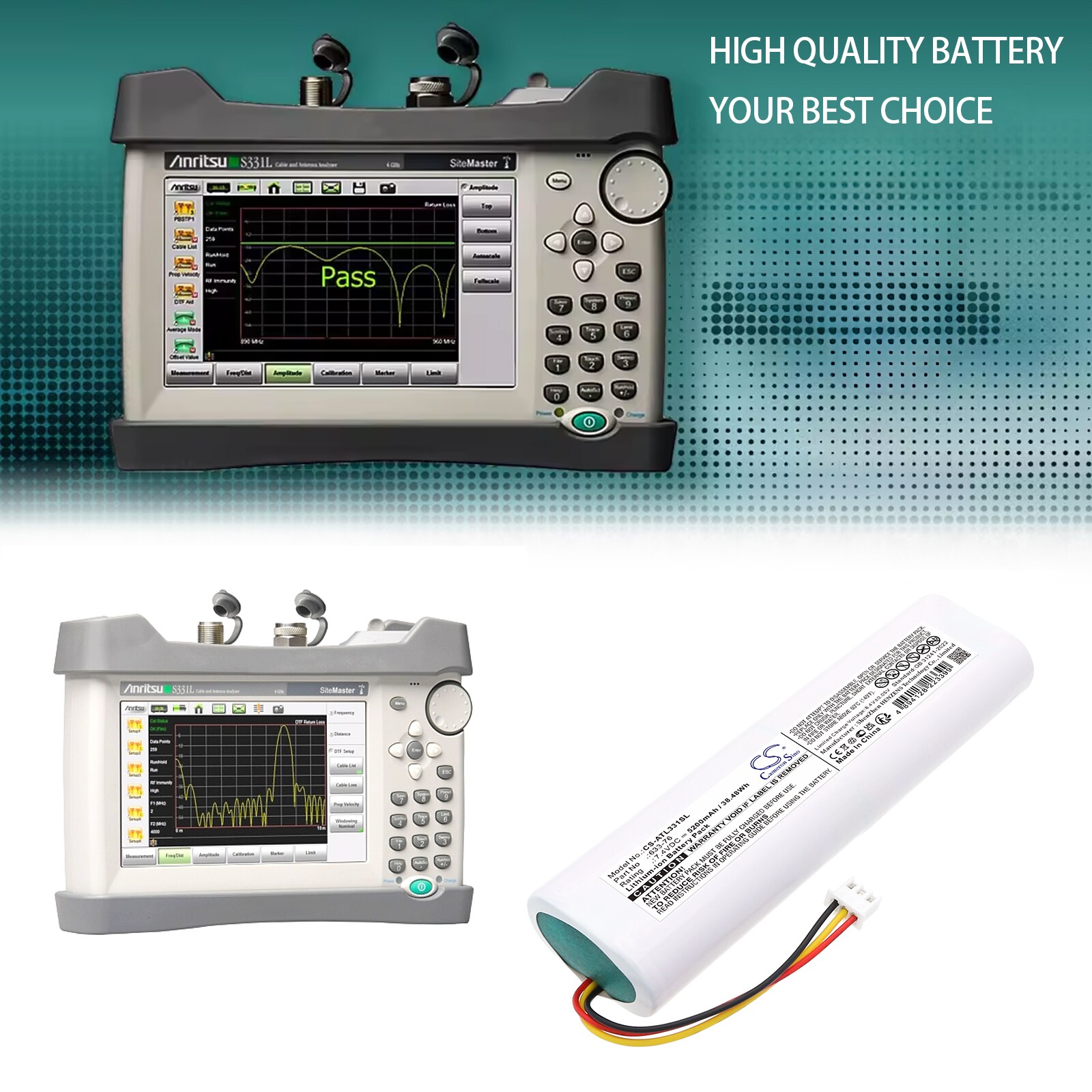 Batteri till Utrustning, undersökning, test för Anritsu S331L
