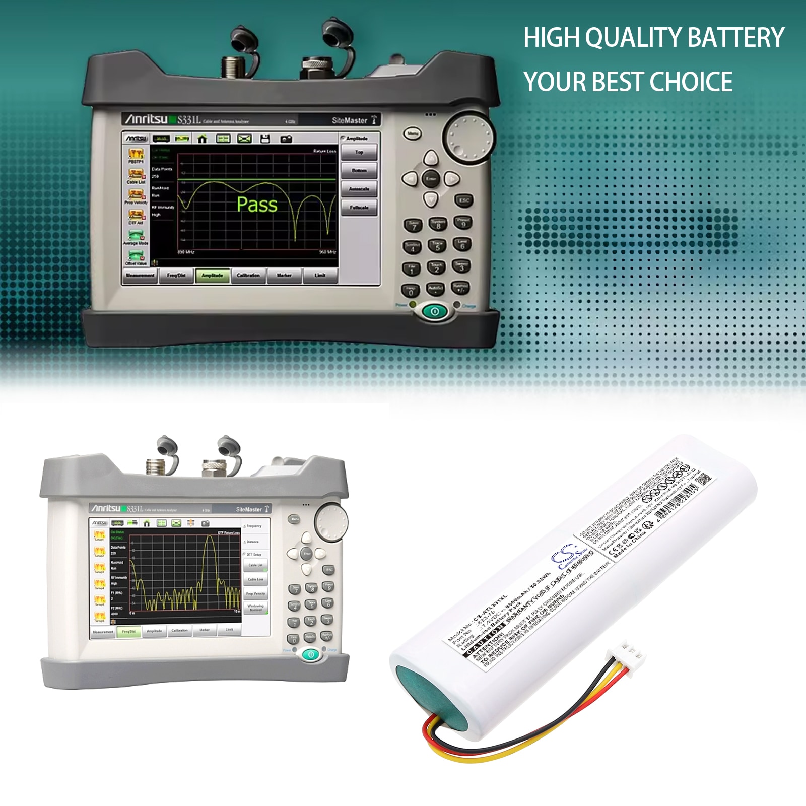 Batteri till Utrustning, undersökning, test för Anritsu S331L
