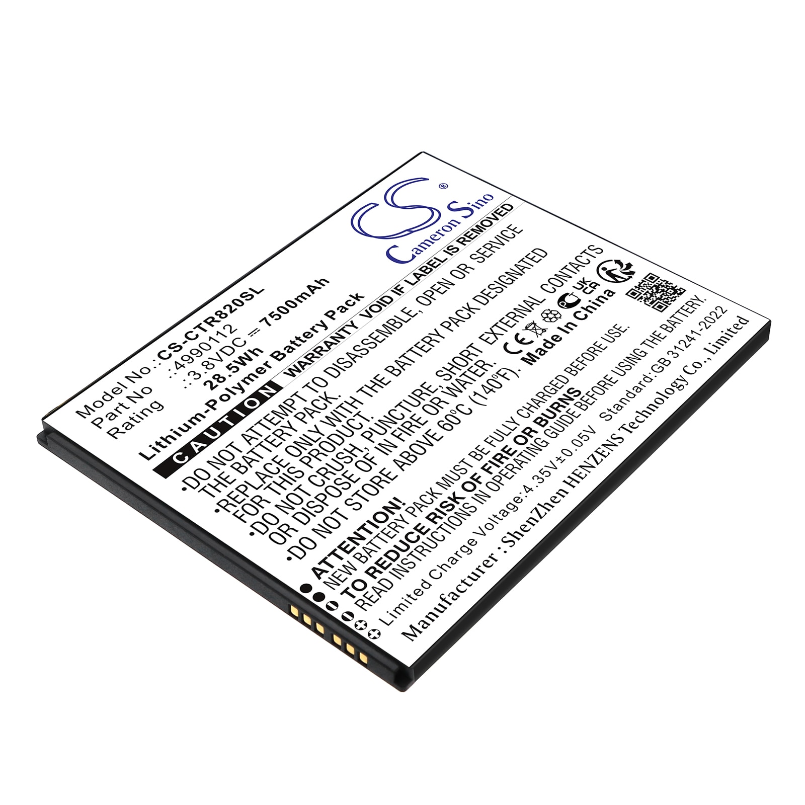 Batteri till Diagnostisk scanner för Cedar CT8, CT8X2