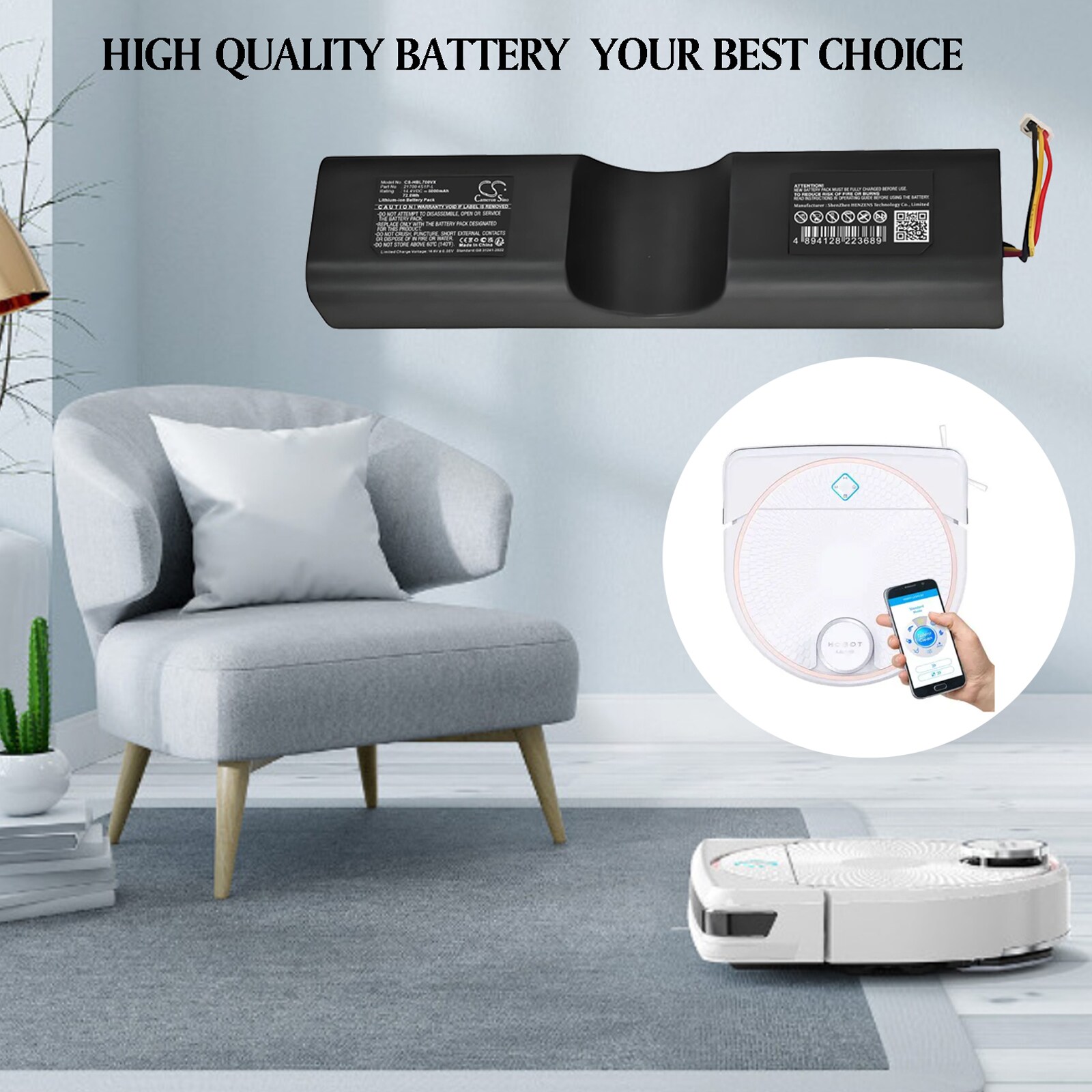 Batteri till Vakuum för HOBOT Legee D7, Legee D8