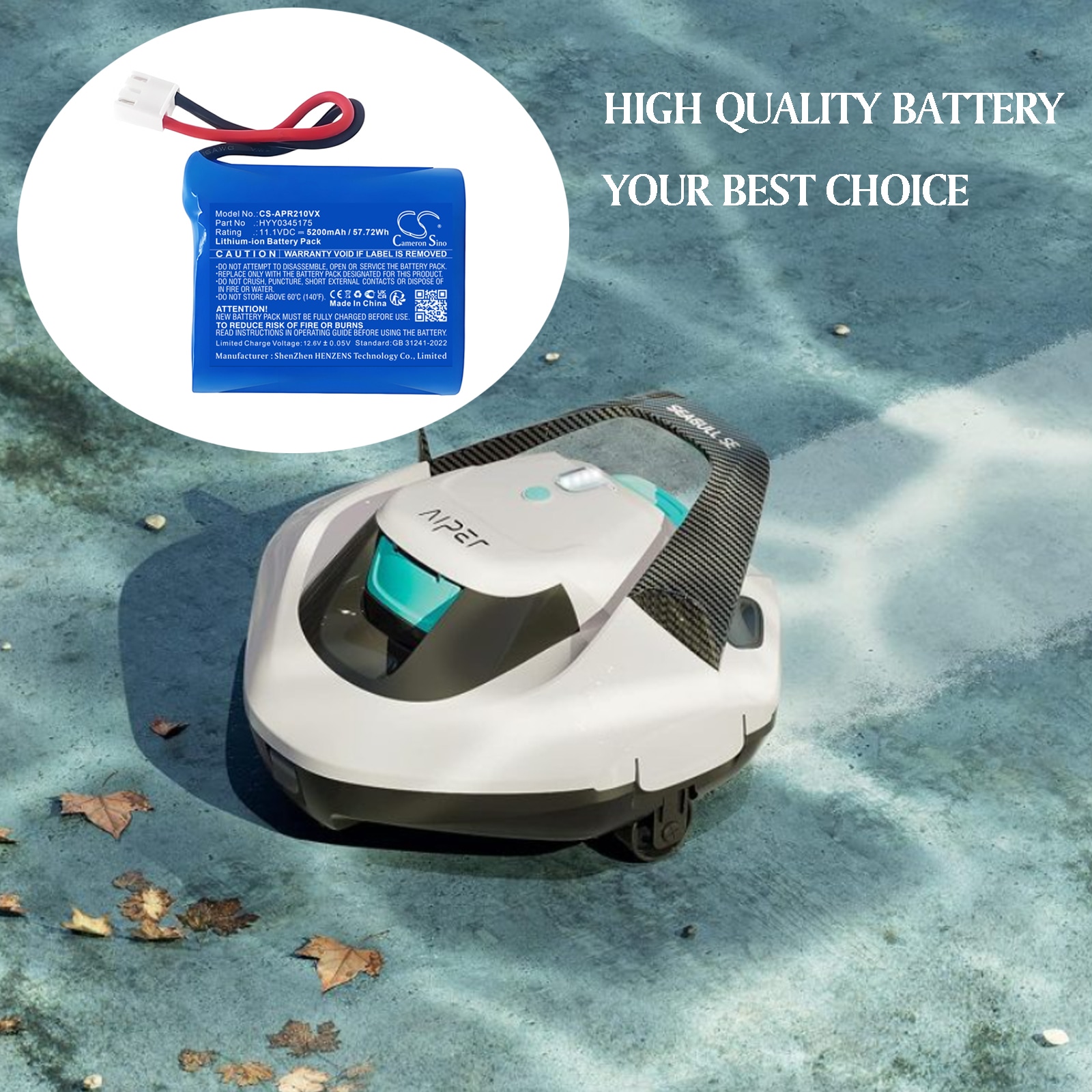Batteri till Vakuum för Aiper SE Cordless Robotic Pool Cleaner