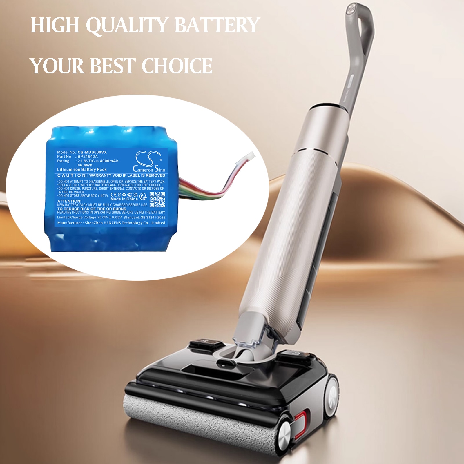 Batteri till Vakuum för Midea S60, S60 Hono, S60 Pro m.fl.