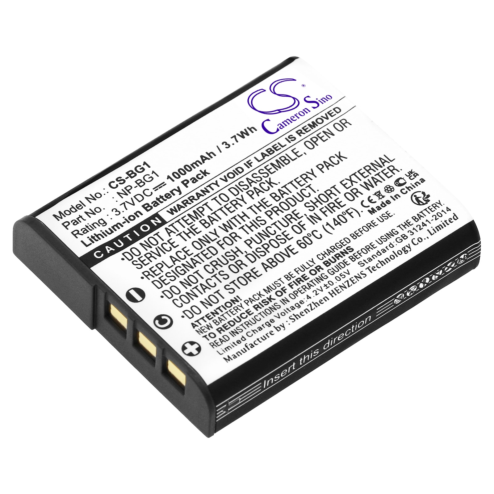 Kamerabatteri till Sony Cyber-shot / ersätter NP-BG1 och NP-FG1 / 3,7V Li-ion-batteri 1000 mAh