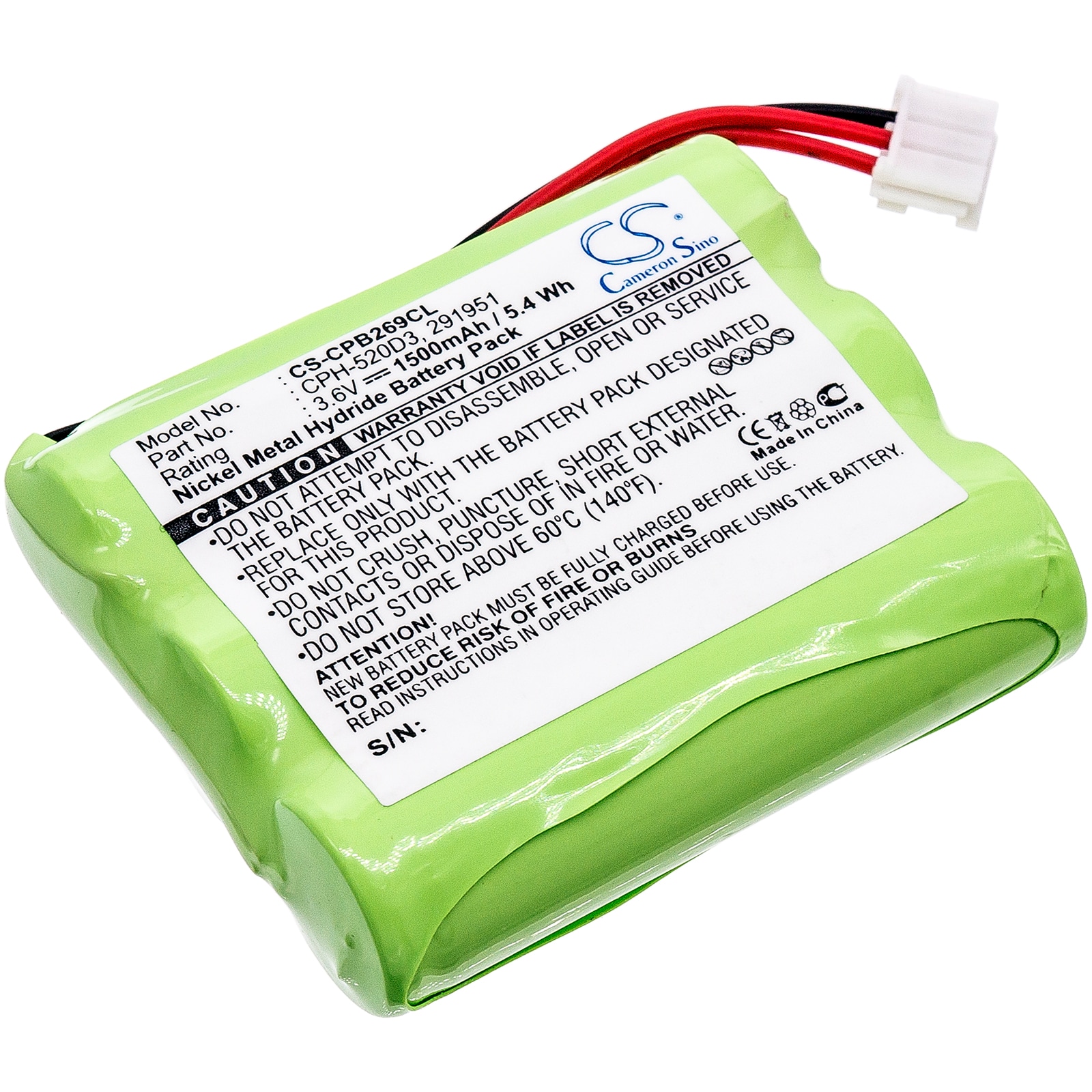 Batteri till Sladdlös telefon för RCA 25450RE3, H25450RE3, 5-2699 m.fl.