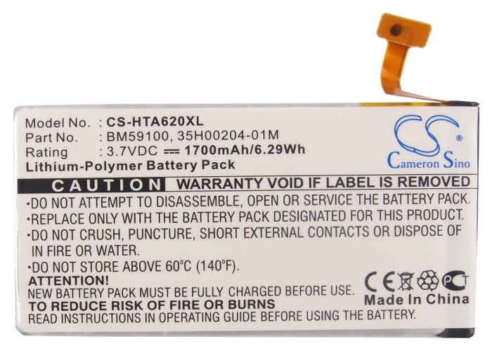 Batteri till SmartPhone, Mobil för HTC Windows Phone 8S, PM59100, A620e m.fl.