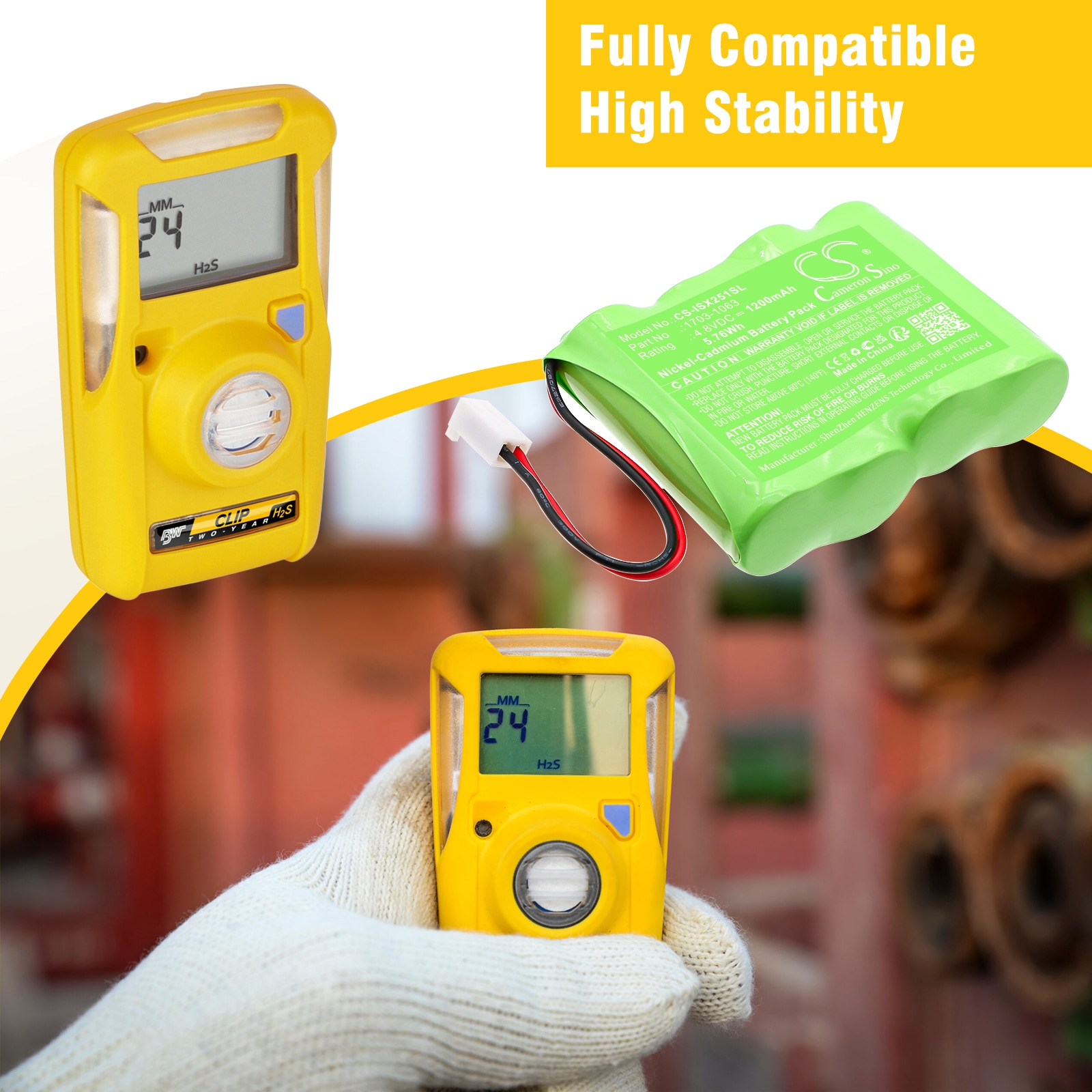 Batteri till Utrustning, undersökning, test för Industrial Scientific MX251