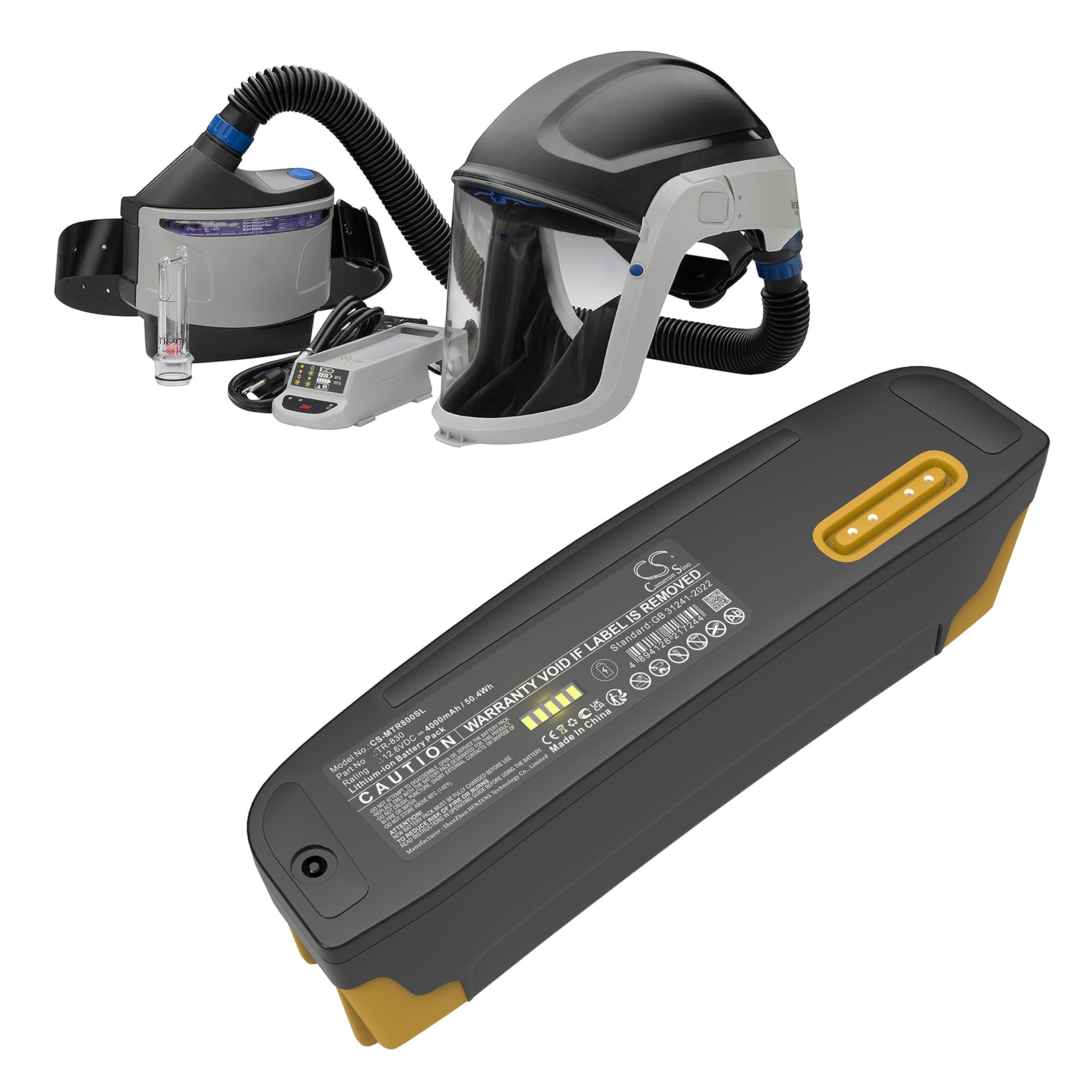 Batteri till Utrustning, kartläggning, provning för 3M TR-300+ Powered Air Respirator