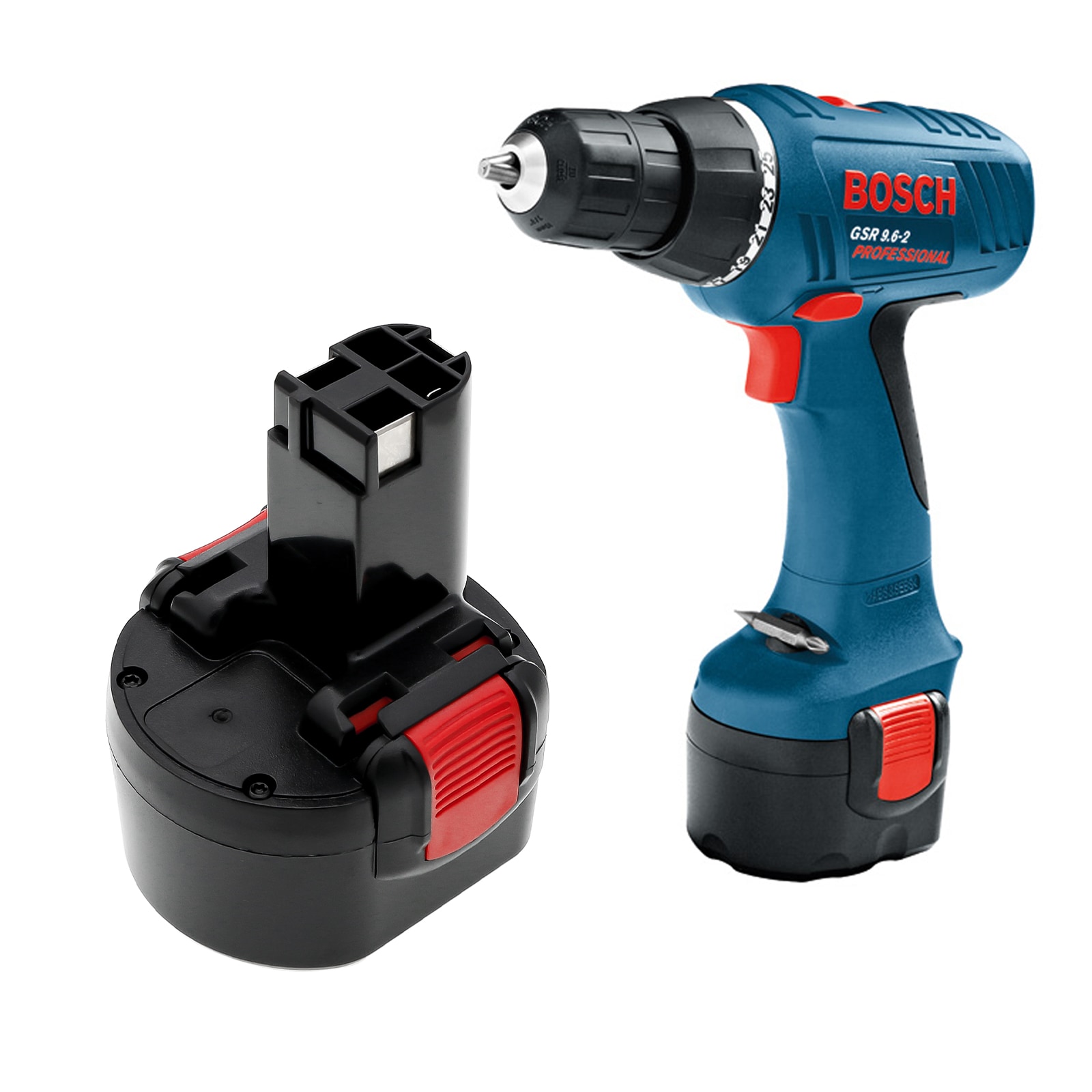 Batteri till Elverktyg för Bosch GSR 9.6-1, GSR 9.6-2, GSR 9.6V m.fl.