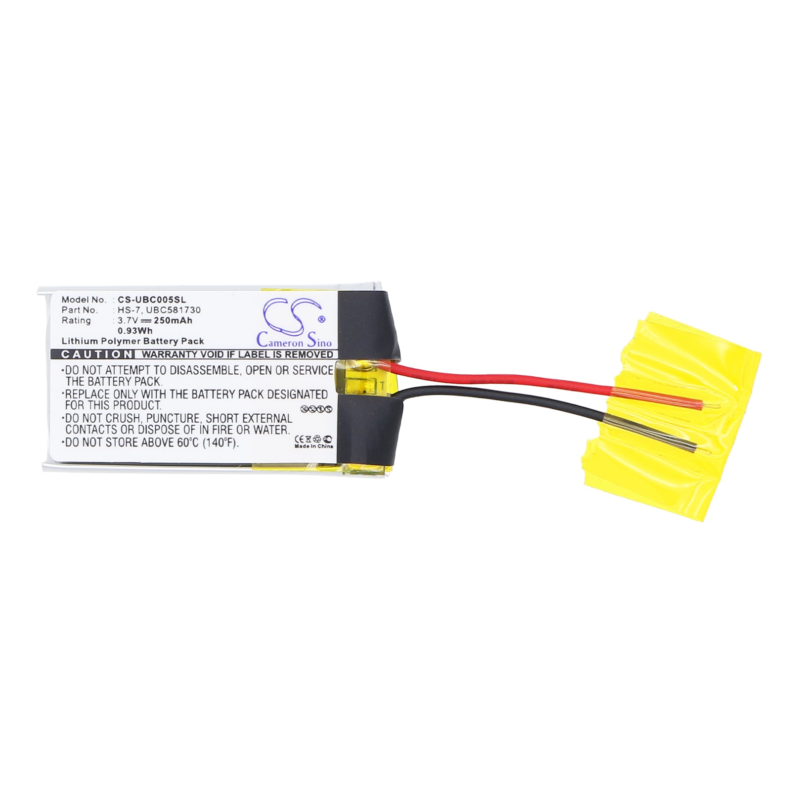 Batteri till Trådlöst headset för Ultralife UBC005, UBP005, UBC581730