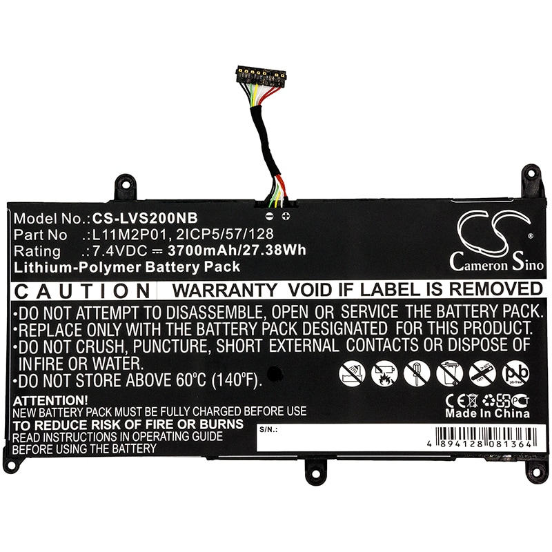 Batteri till Laptop, Bärbar dator för Lenovo Ideapad S200, Ideapad S206