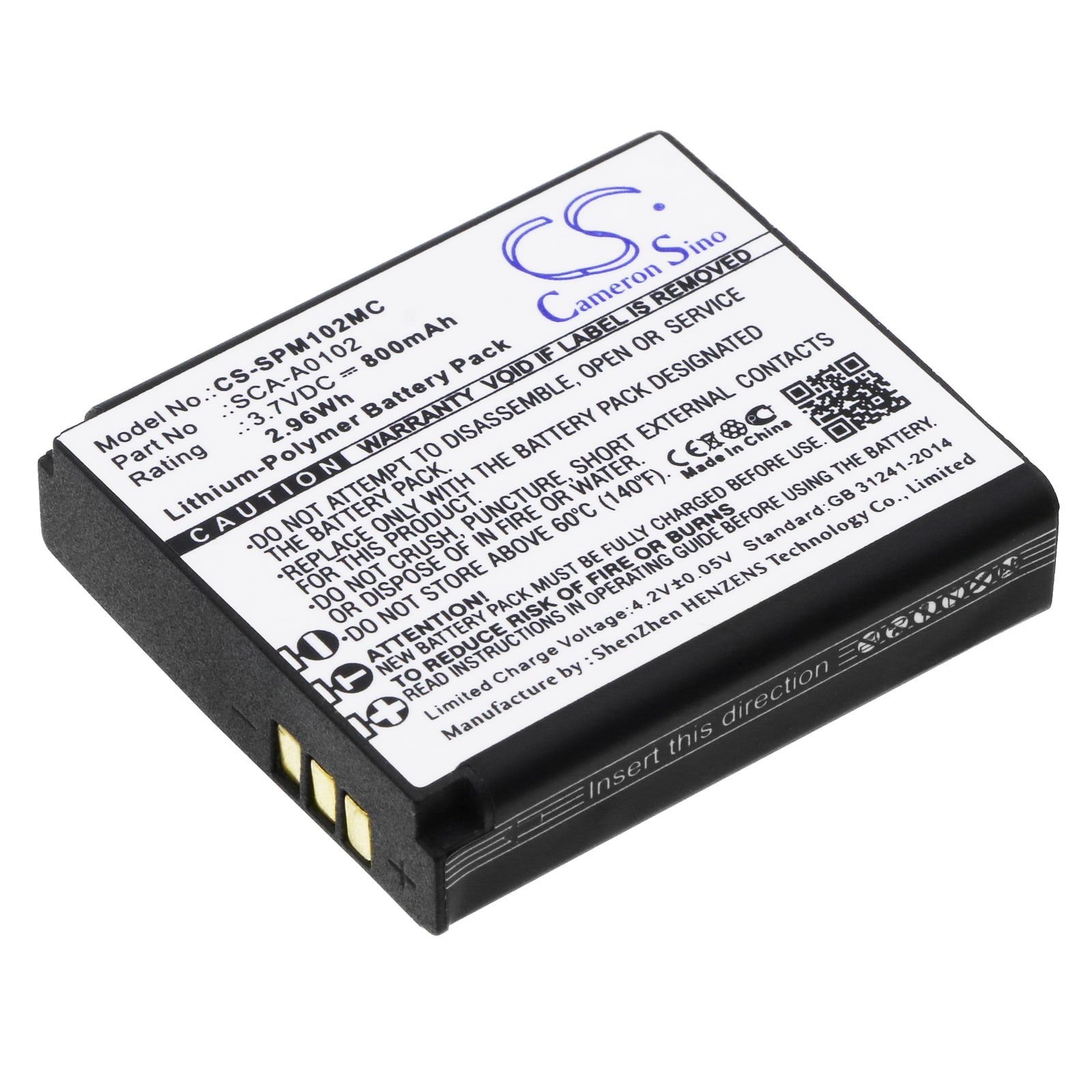 Batteri till Kamera för Sena Sena Prism, Prism Bluetooth Action Camera, SCA10 m.fl.
