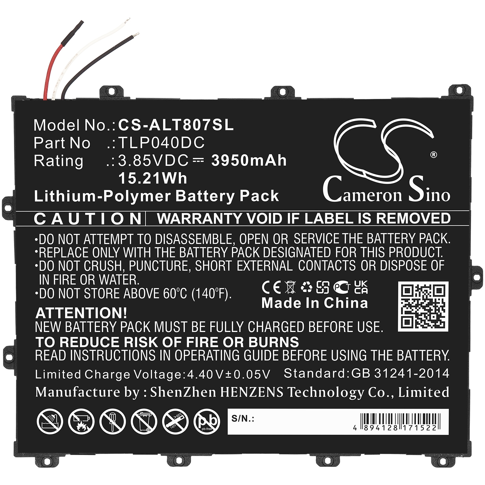 Batteri till Surfplatta för Alcatel One Touch Pixi 3 8, OT-8070
