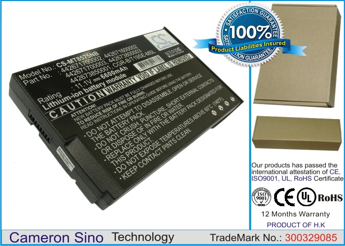 Batteri till Bärbar dator, laptop för Mitac Minote 8375, Minote 8575