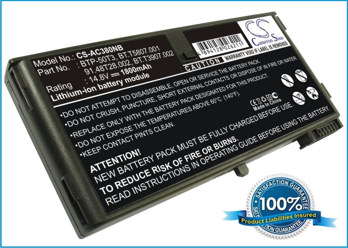 Batteri till Bärbar dator, laptop för Acer TravelMate 372TMi, TravelMate 372TCi m.fl.
