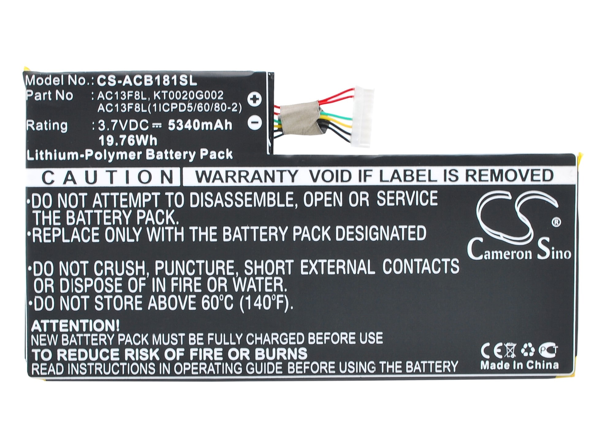Batteri till Surfplatta för Acer Iconia A1-810 7.9", Iconia W4-820-2668 m.fl.