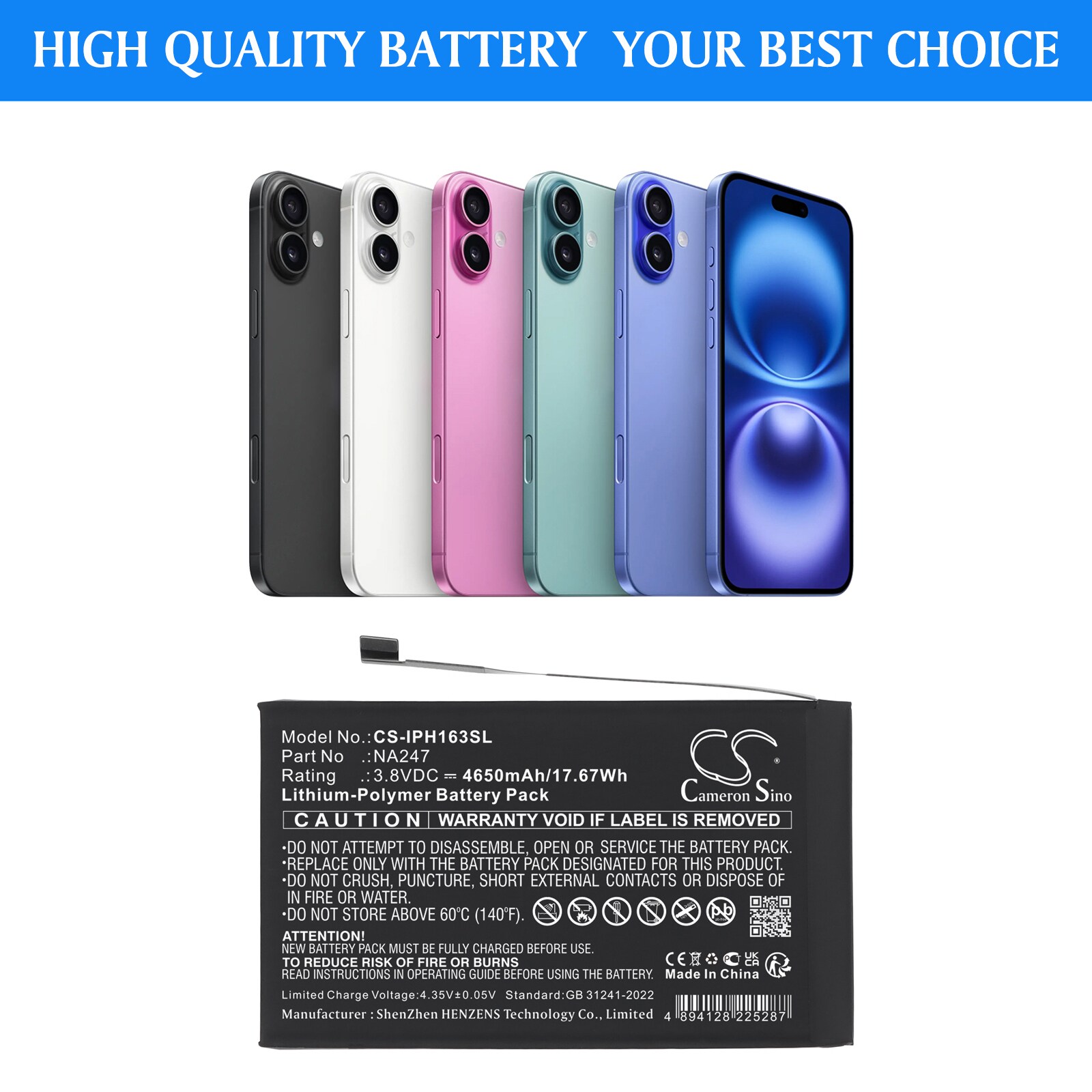 Batteri till Mobil, smartphone för Apple A3082, A3289, A3290 m.fl.