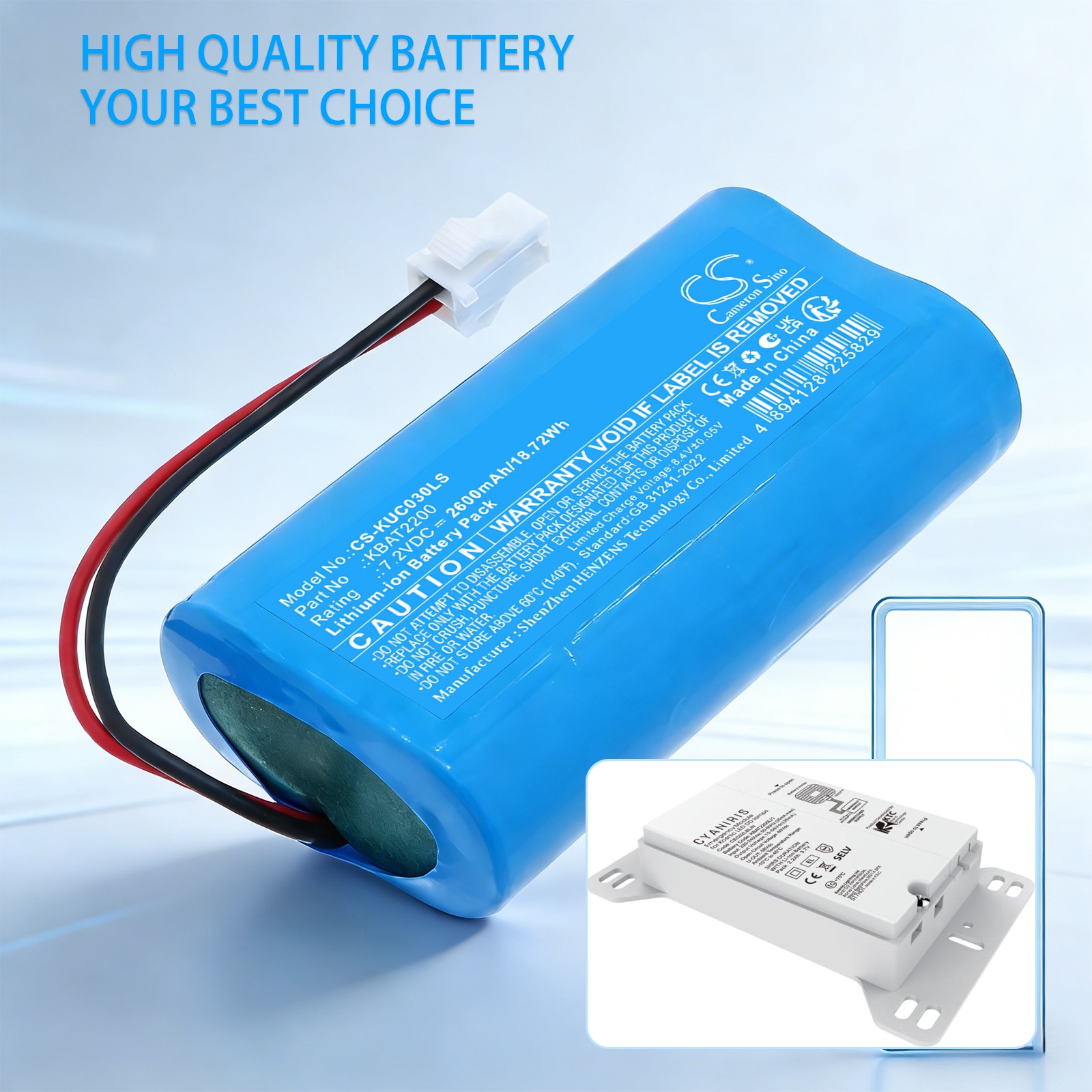 Batteri till Nödbelysning för Kosnic KTC27EME-DD, UEM CEC03LBL/S