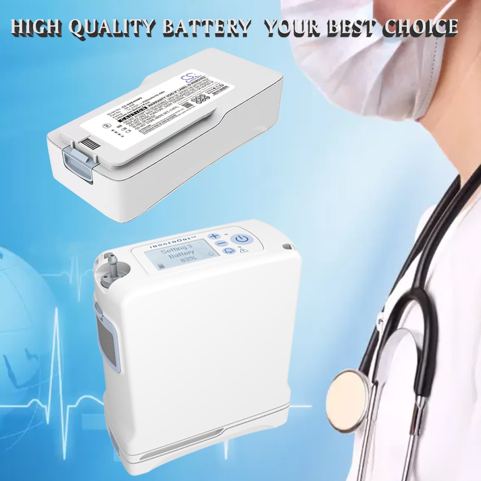 Batteri till Medicinsk för Inogen G4 OxyGo, One G4