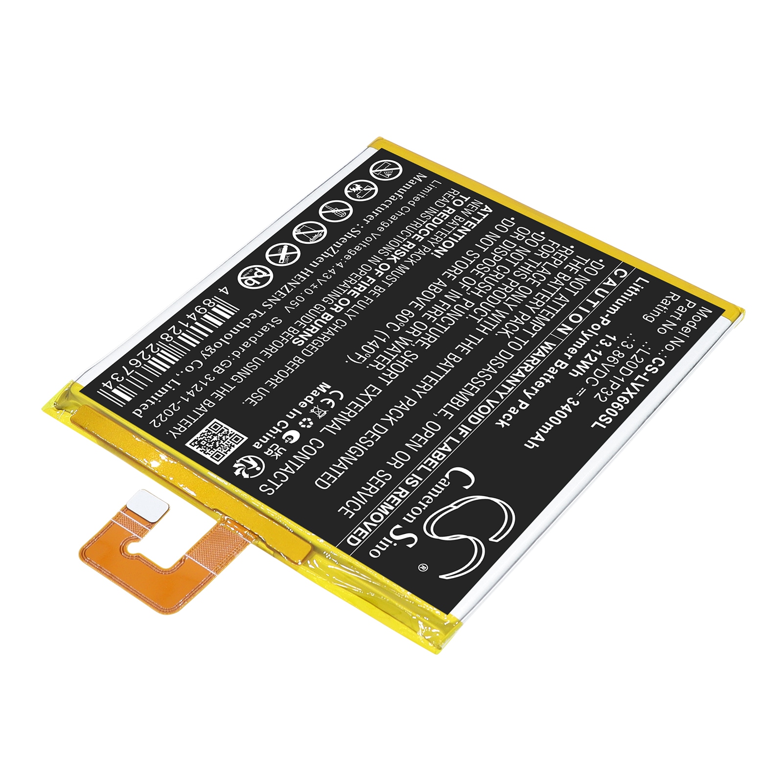 Batteri till Surfplatta för Lenovo  TB-X6C6F,  TB-X6C6X, Tab K10