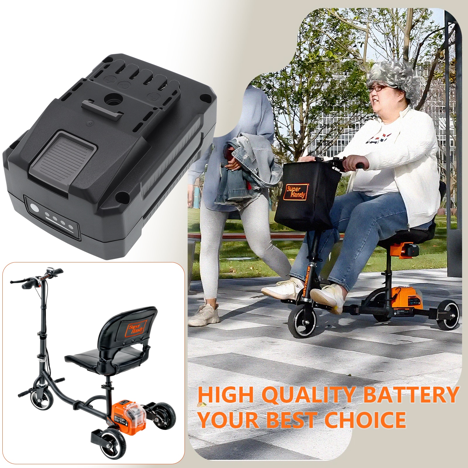 Batteri till Elscooter för SuperHandy 3 Wheel Power Mobility Scooter Plus m.fl.