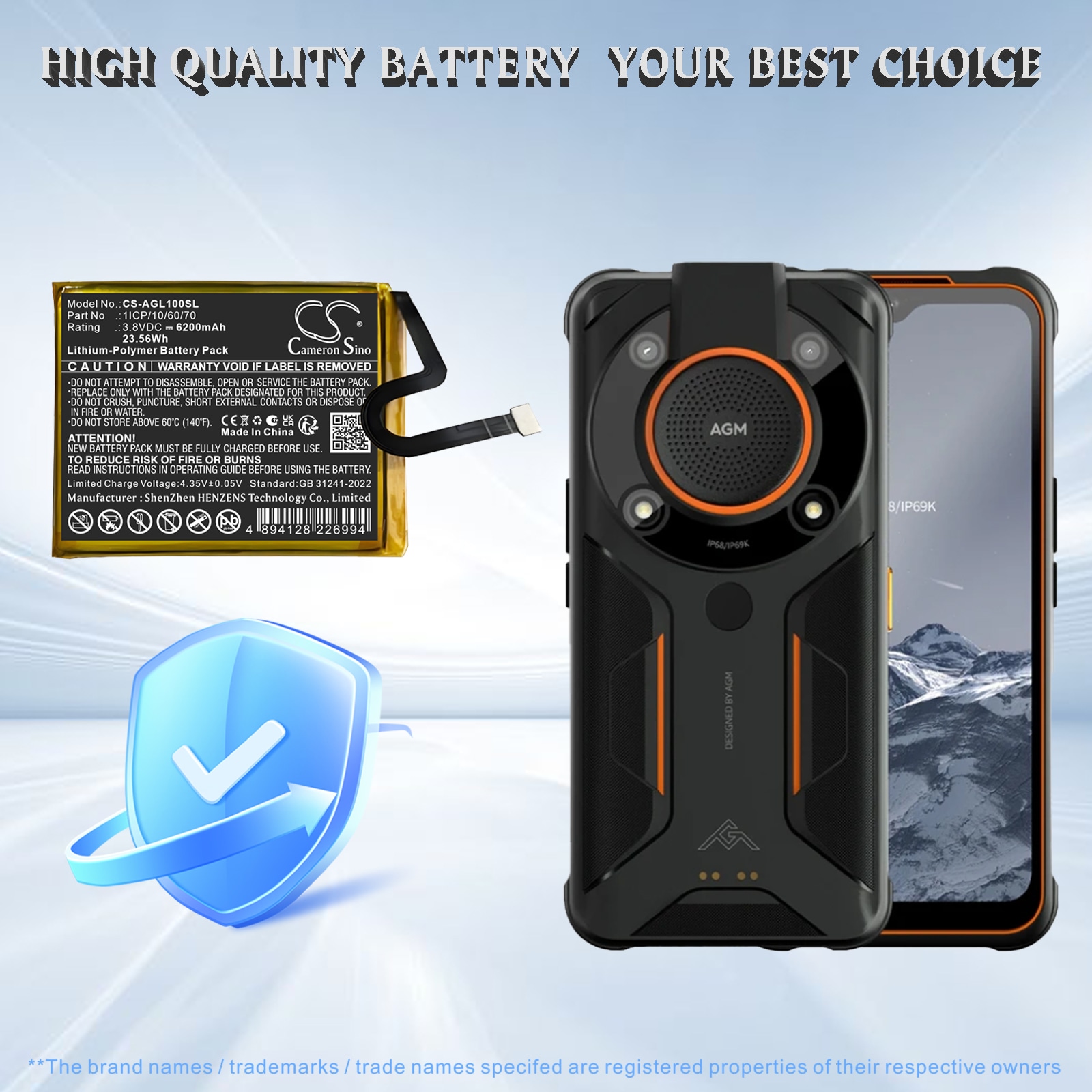 Batteri till Mobil, smartphone för AGM Glory G1 SE, Glory Pro, Glory G1