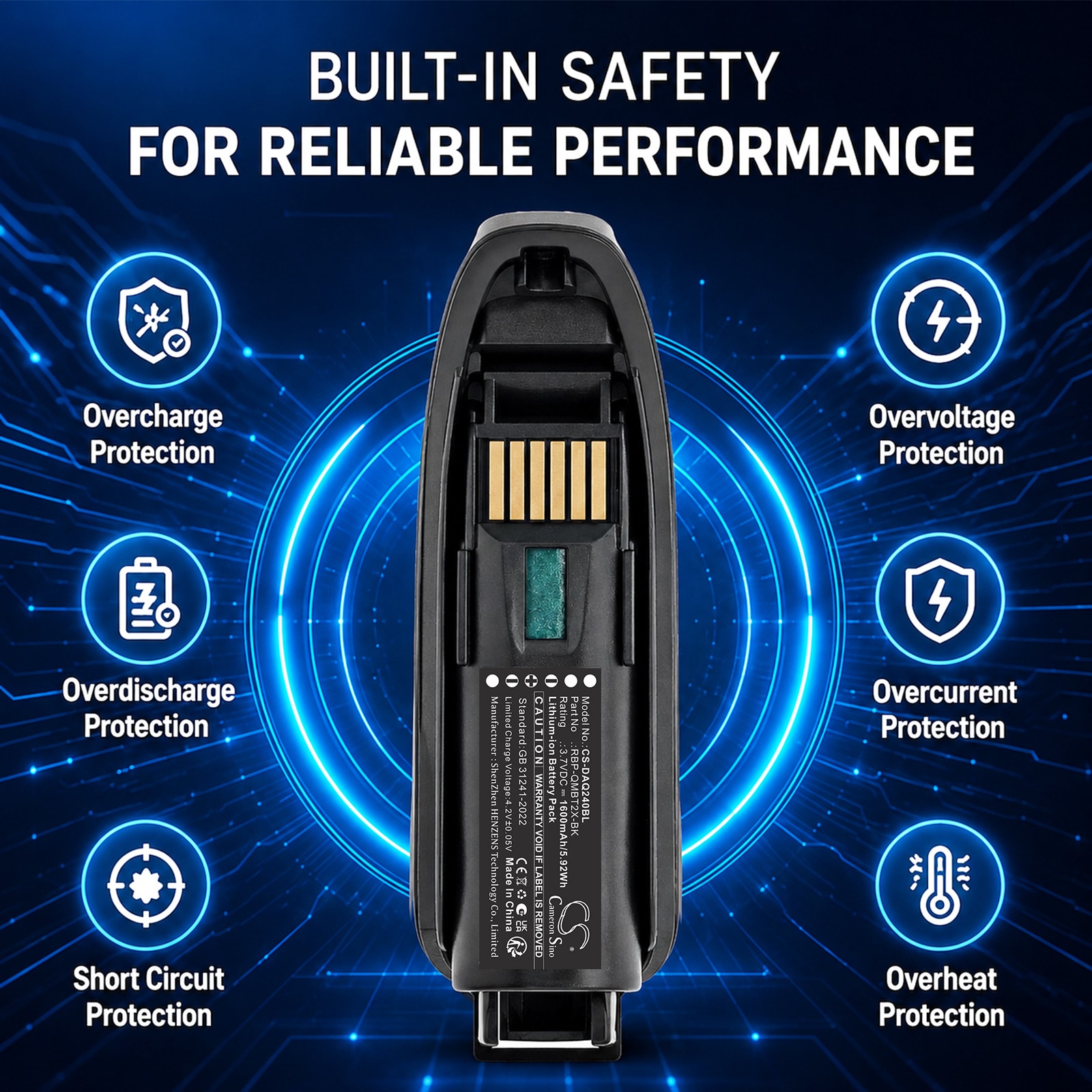 Batteri till Streckkodsläsare för Datalogic QBT2131, QBT2400, QBT2430 m.fl.