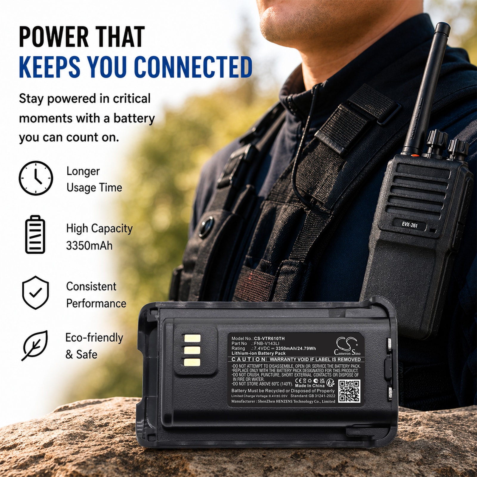 Batteri till Komradio för Vertex Standard EVX-Z61, EVX-Z69