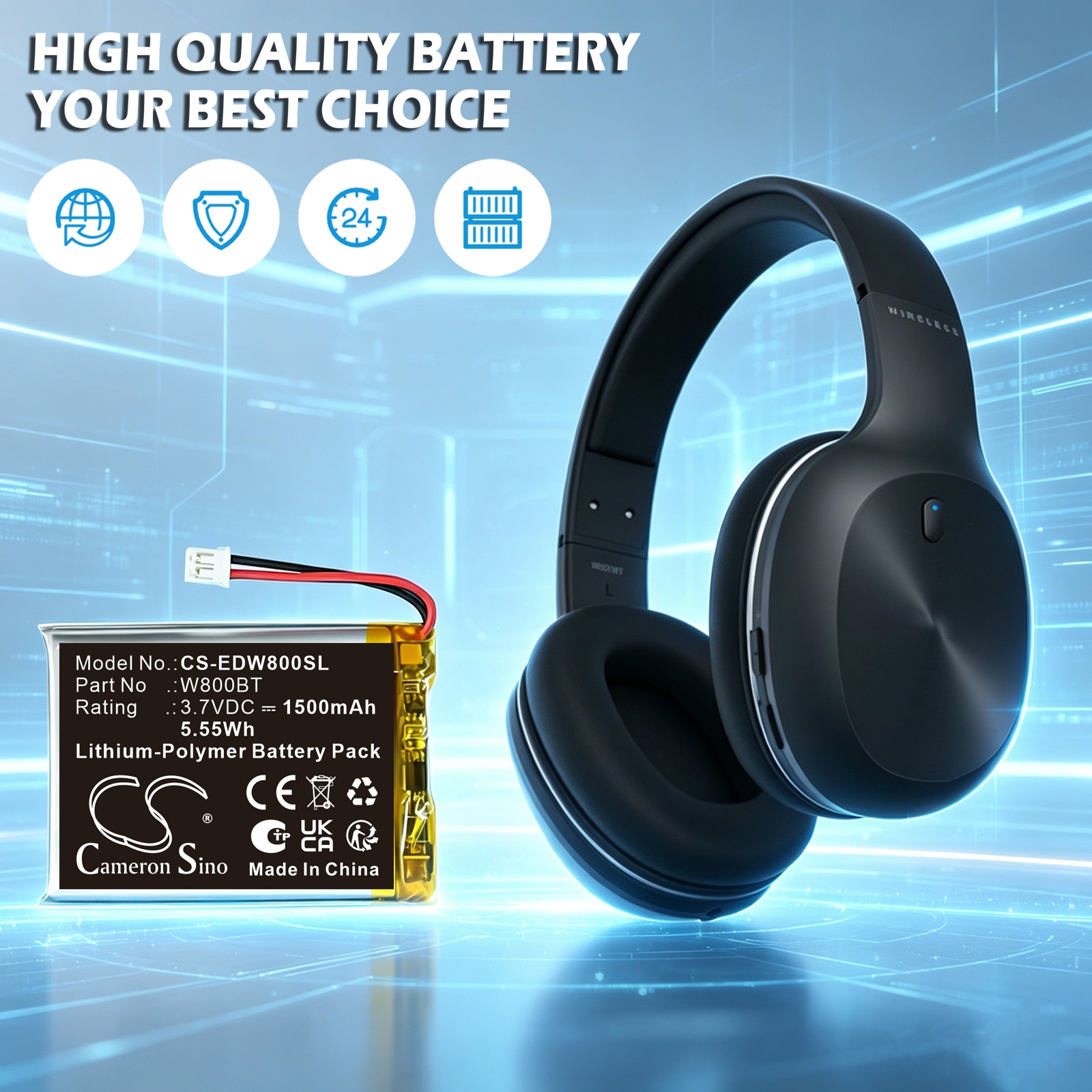 Batteri till Trådlöst headset för Edifier W800BT