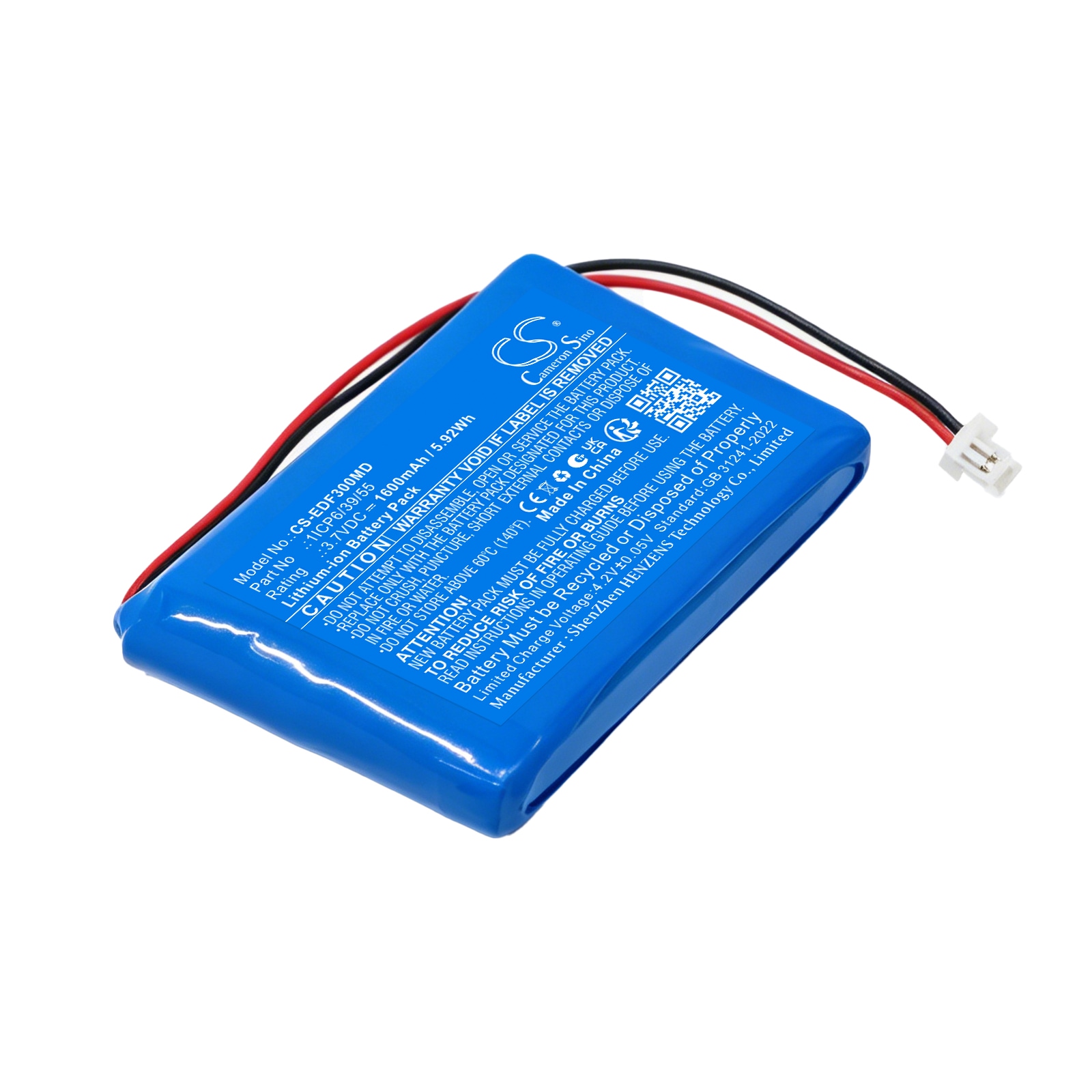 Batteri till Medicinsk för EDAN FTS-3 Fetal Telemetry, FTS-6 Fetal Telemetry