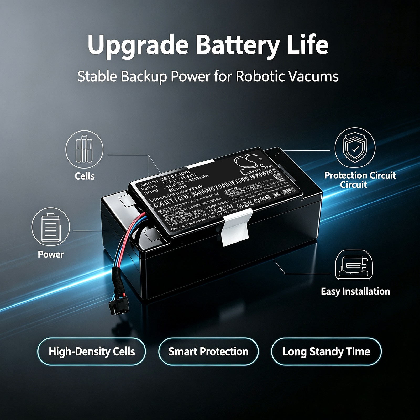 Batteri till Vakuum för Yeedi S16 Plus