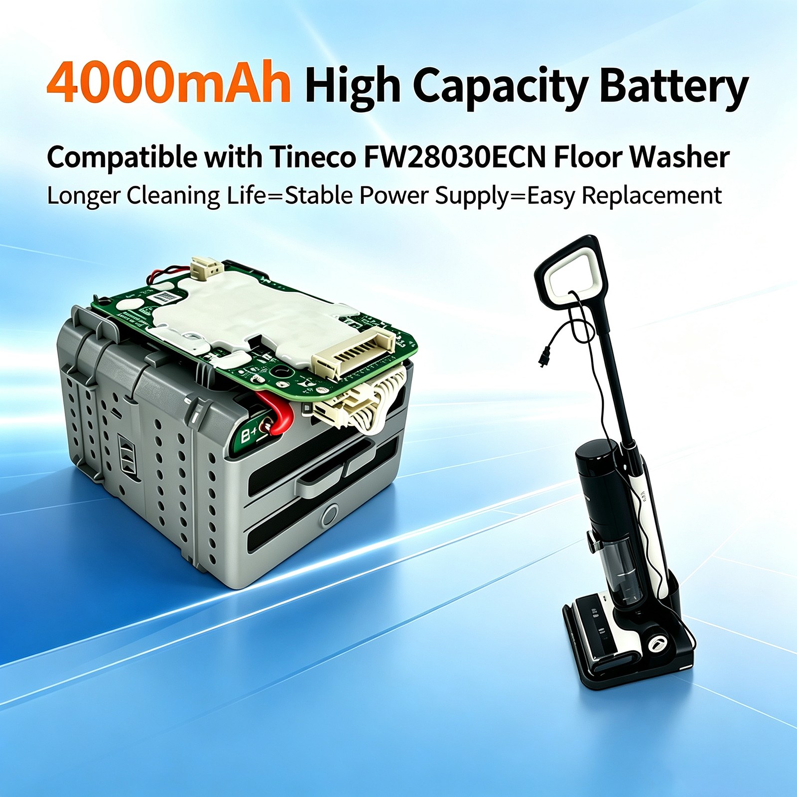 Batteri till Vakuum för Tineco Floor One Booster Pro, FW28030ECN0EU, FW28040ECN m.fl.