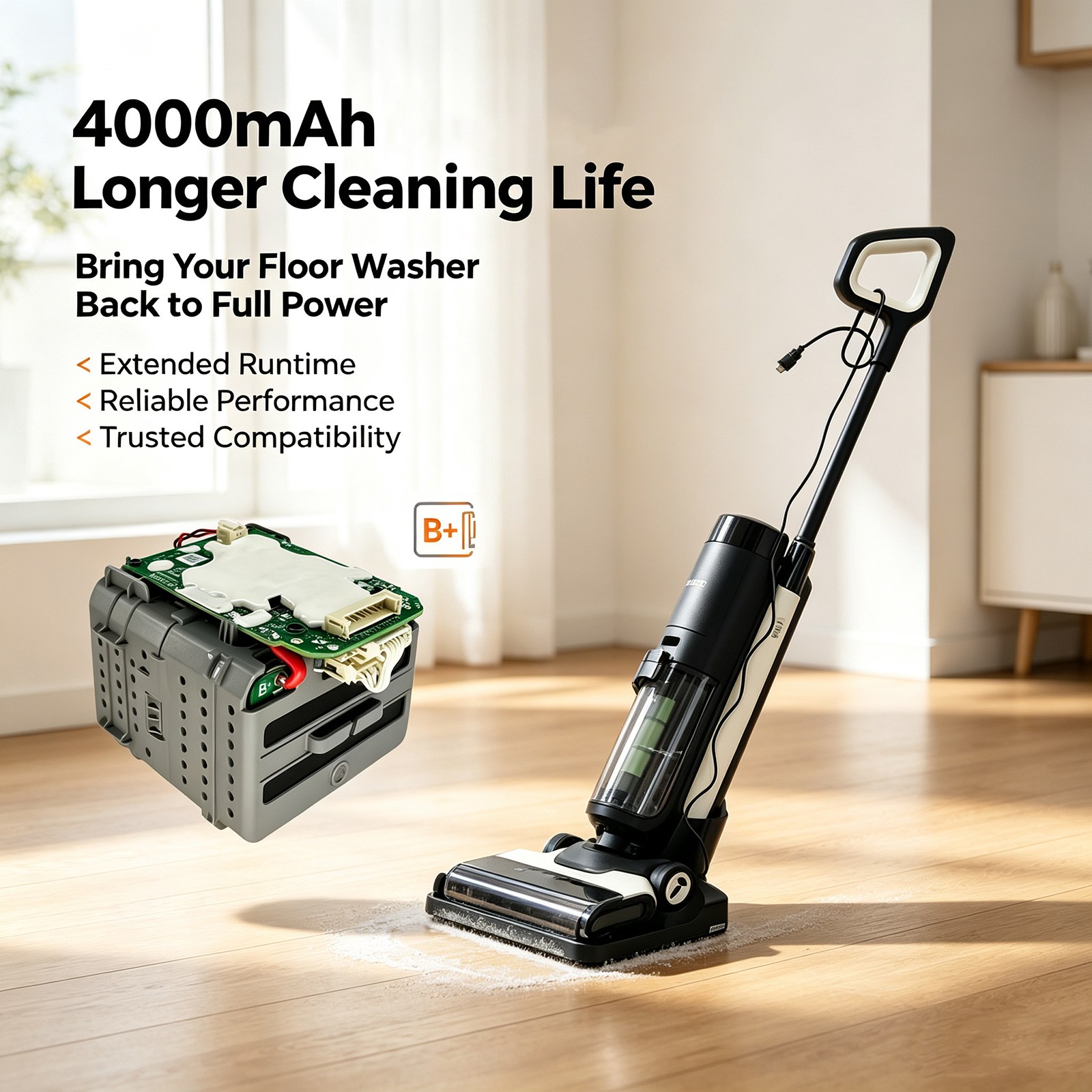 Batteri till Vakuum för Tineco Floor One Booster Pro, FW28030ECN0EU, FW28040ECN m.fl.