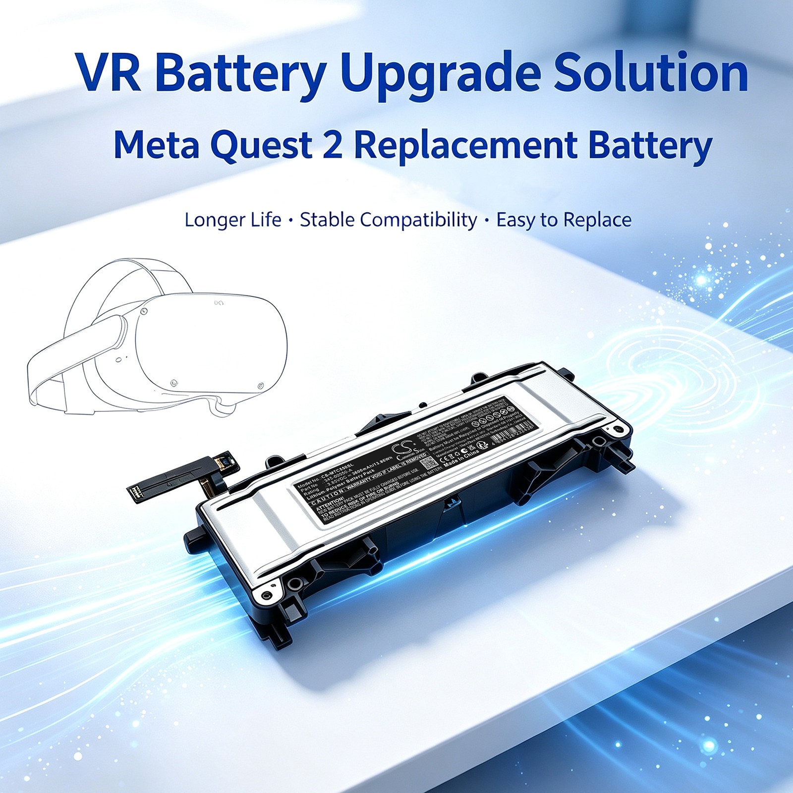Batteri till VR för Meta Quest 2