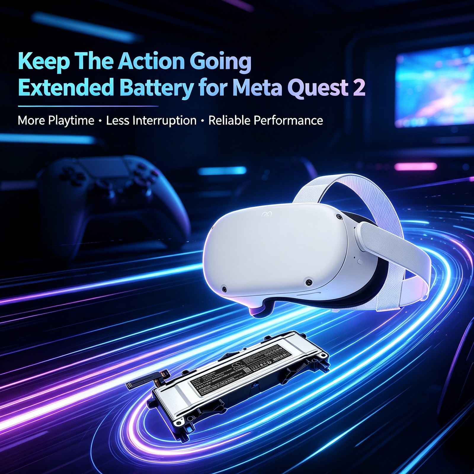 Batteri till VR för Meta Quest 2