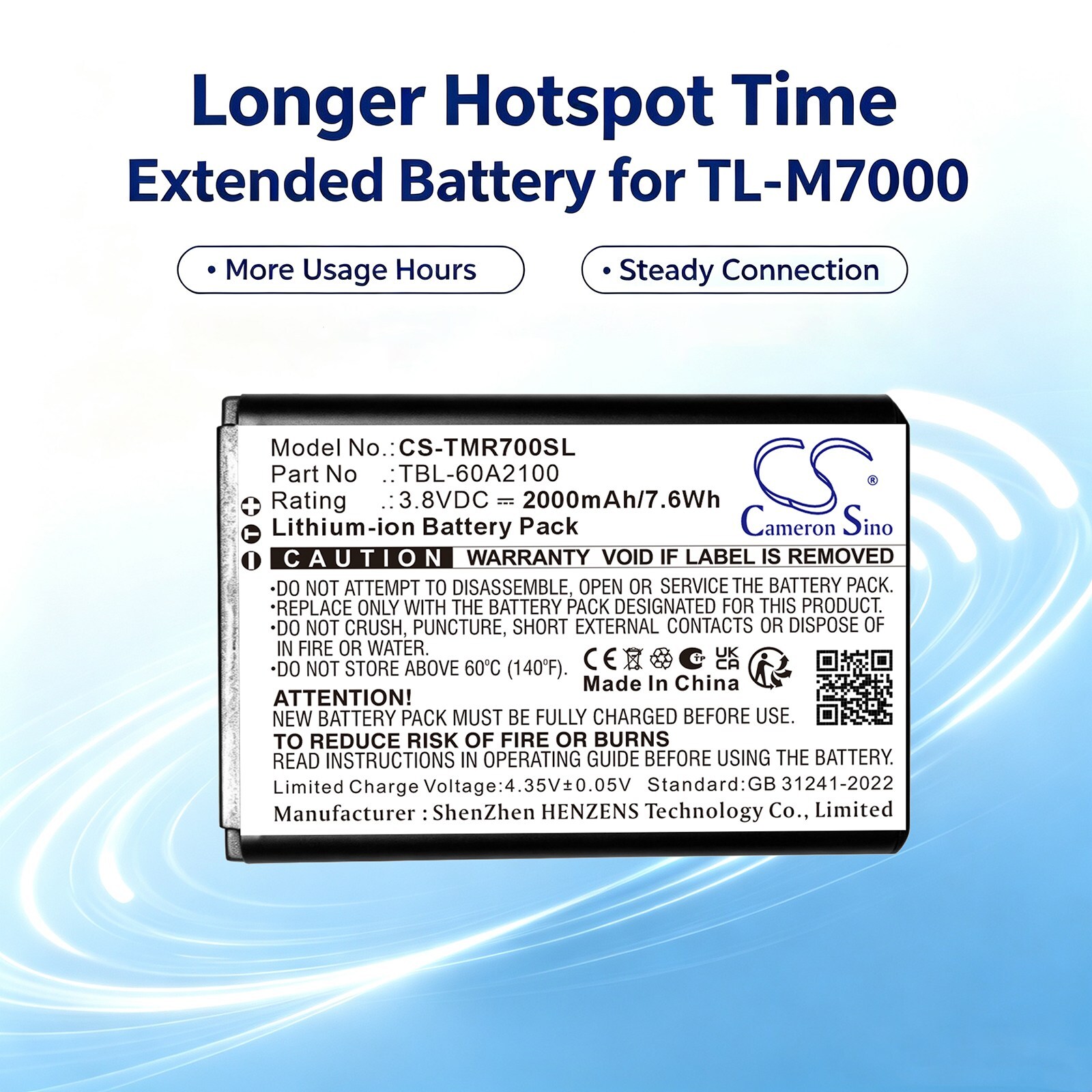 Batteri till Hotspot för TP-Link TL-M7000,  TL-M7200