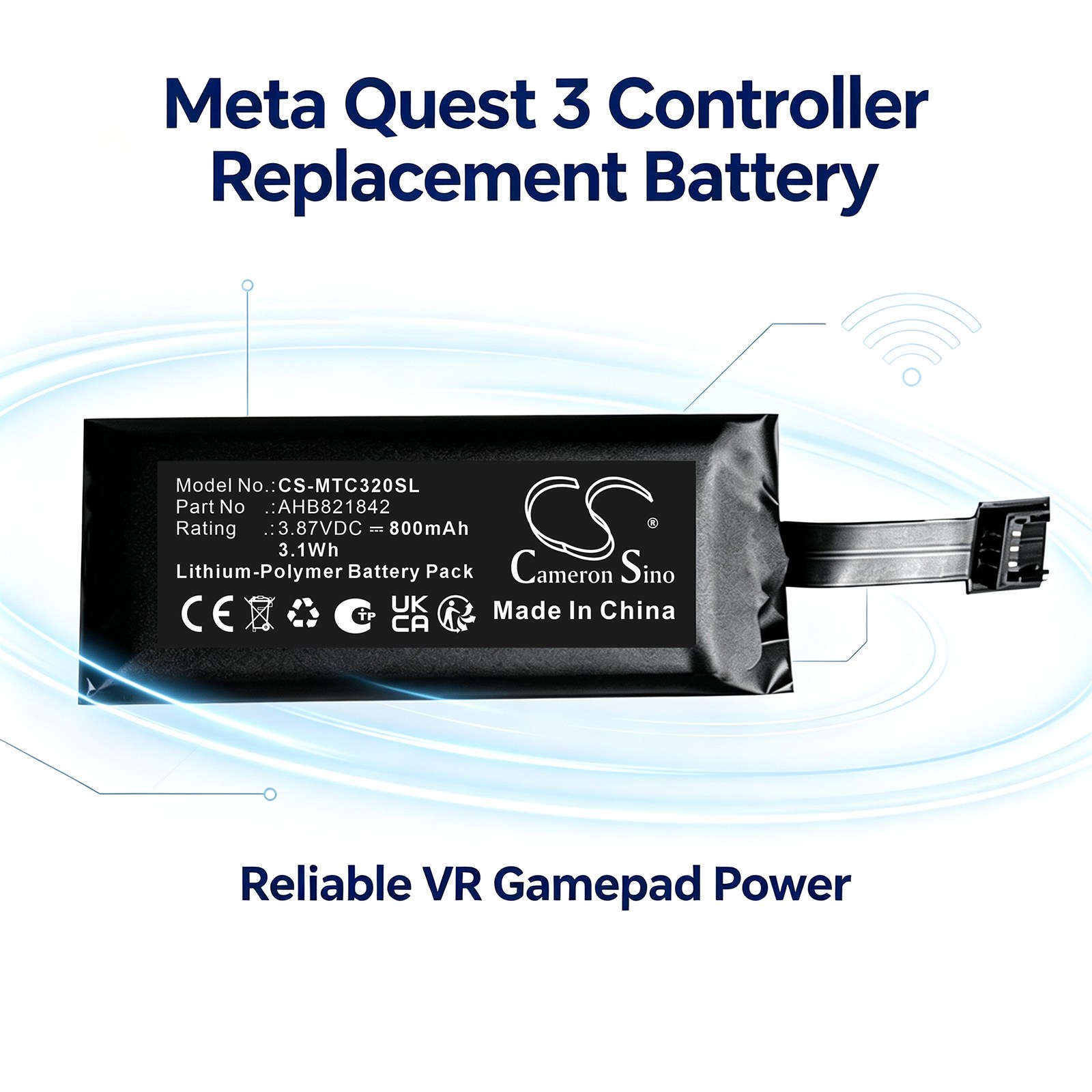 Batteri till Spelkonsol för Meta Quest 3 Game Controller,  Quest 3S Game Controller