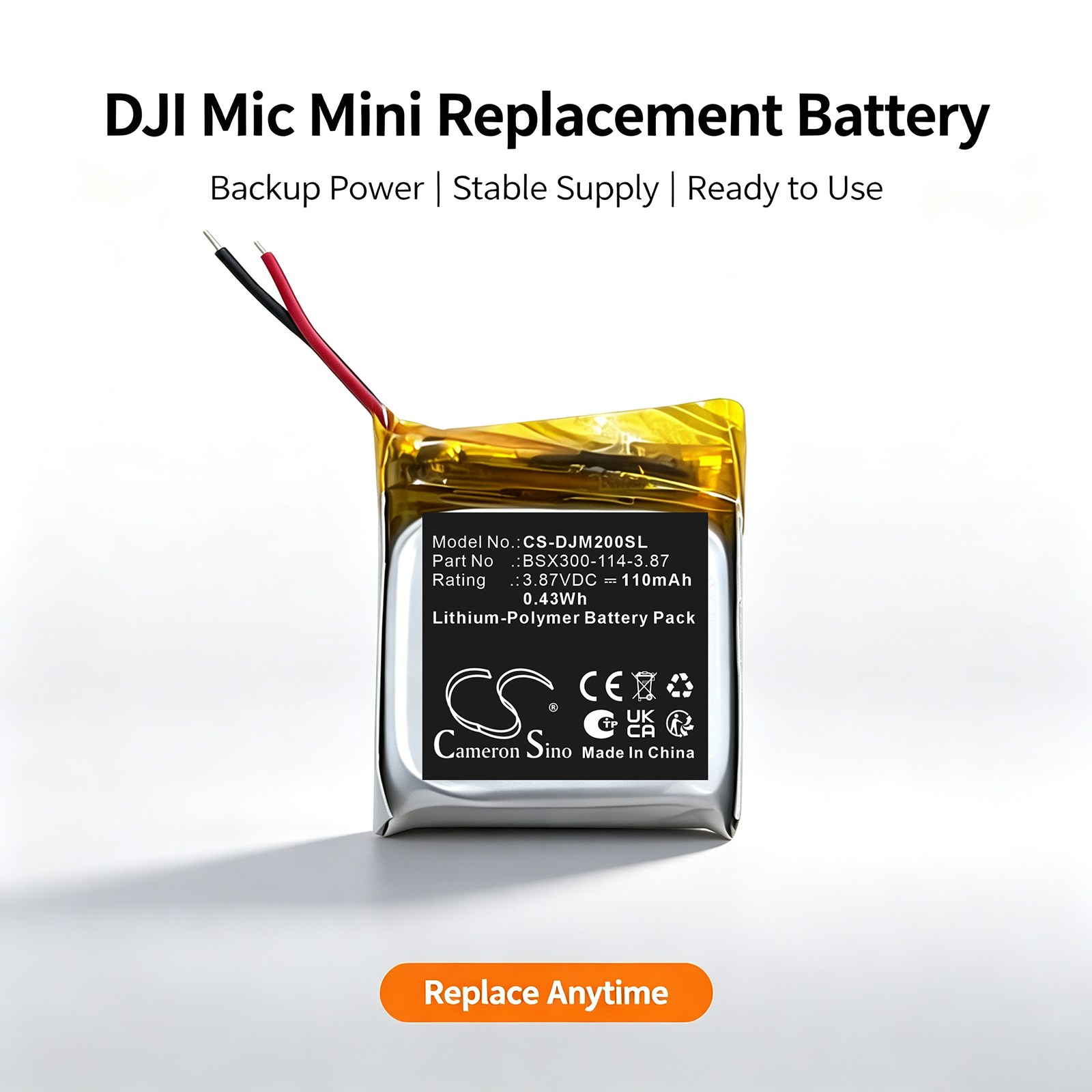 Batteri till Mikrofon för DJI Mic Mini