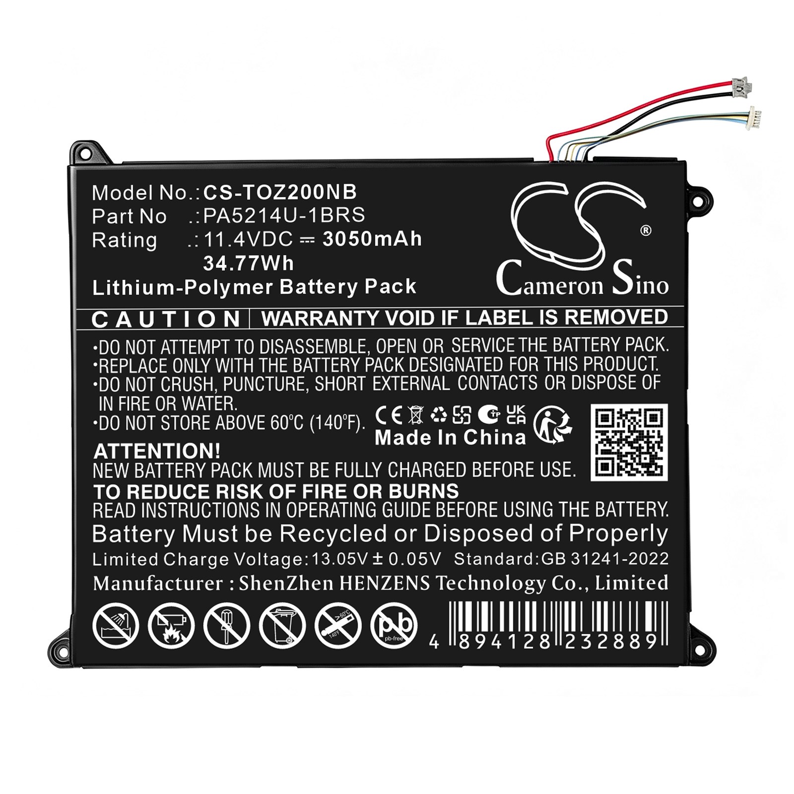 Batteri till Laptop, Bärbar dator för Toshiba Portege Z20T-B-103, Portege Z20T-C-11C m.fl.