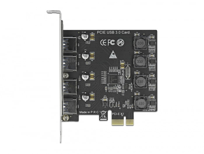 Delock PCI Express x1-kort till 4 x externa USB Typ-A (SuperSpeed USB)