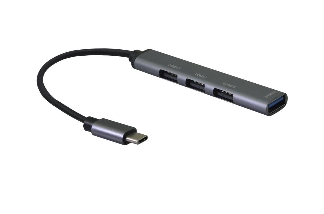 HELOS HUB 4-i-1 USB-C-hubb med 3x USB-A 2.0 och 1x USB-A 3.0