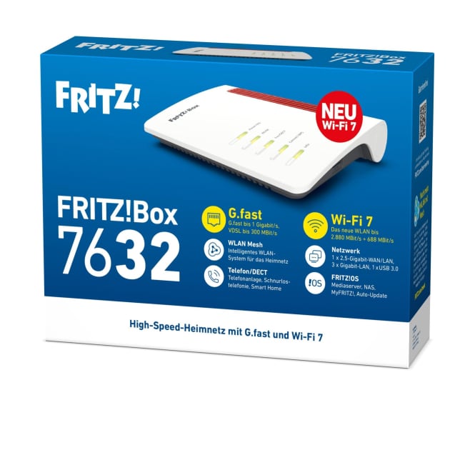 FRITZ! Box 7632 G.fast/Wi‑Fi 7 – Router – WLAN
